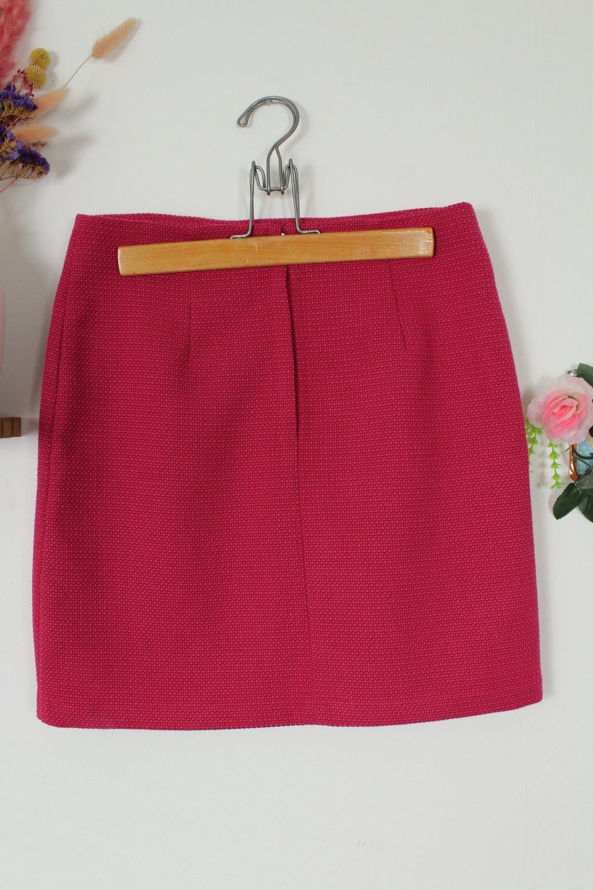 Jupe rose framboise Capsule - tissée façon portefeuille- Taille 38