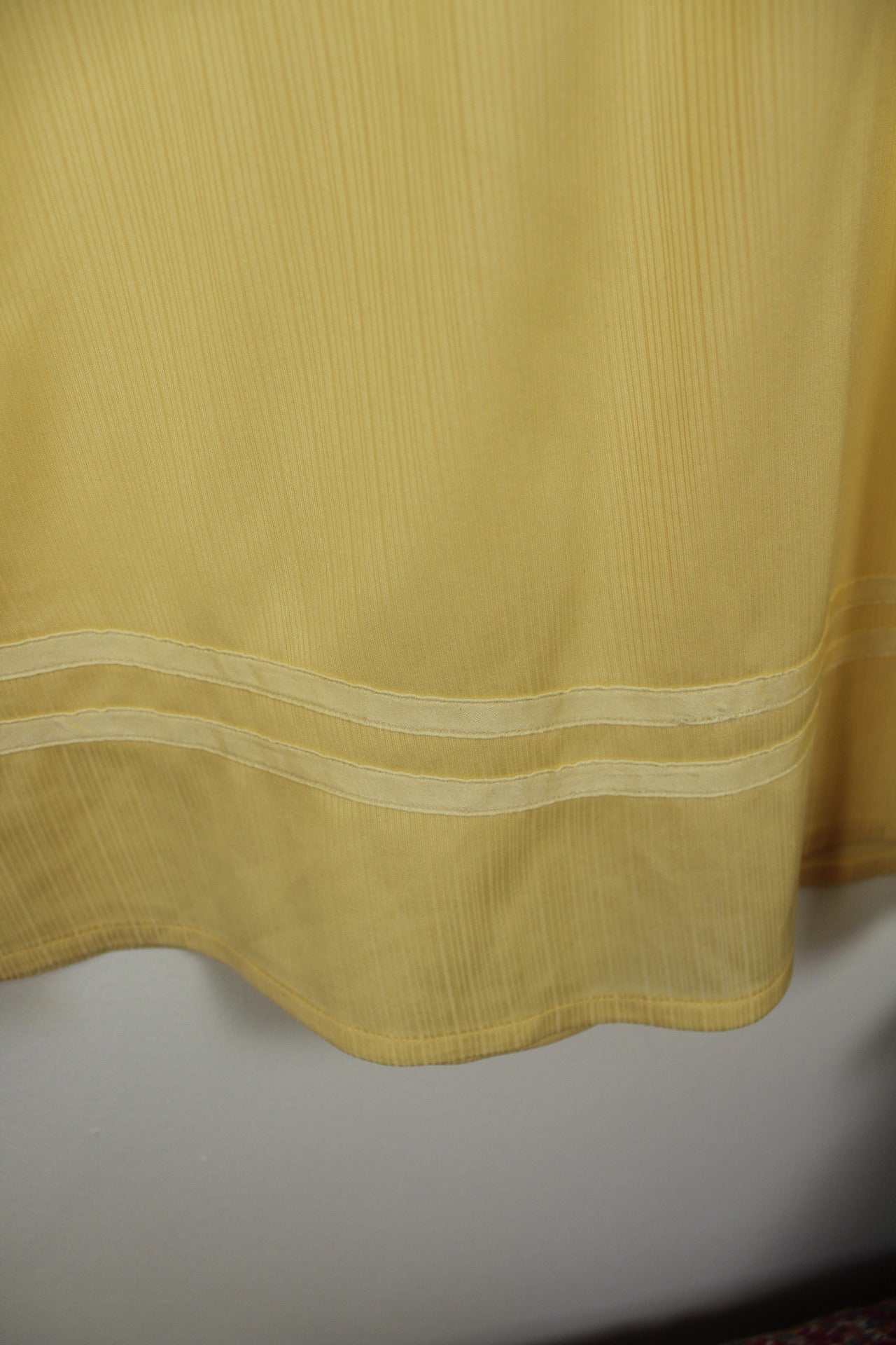 🌸🍒Robe vintage 80/90's drapée jaune crème & coupe empire - Taille 40🍒🌸