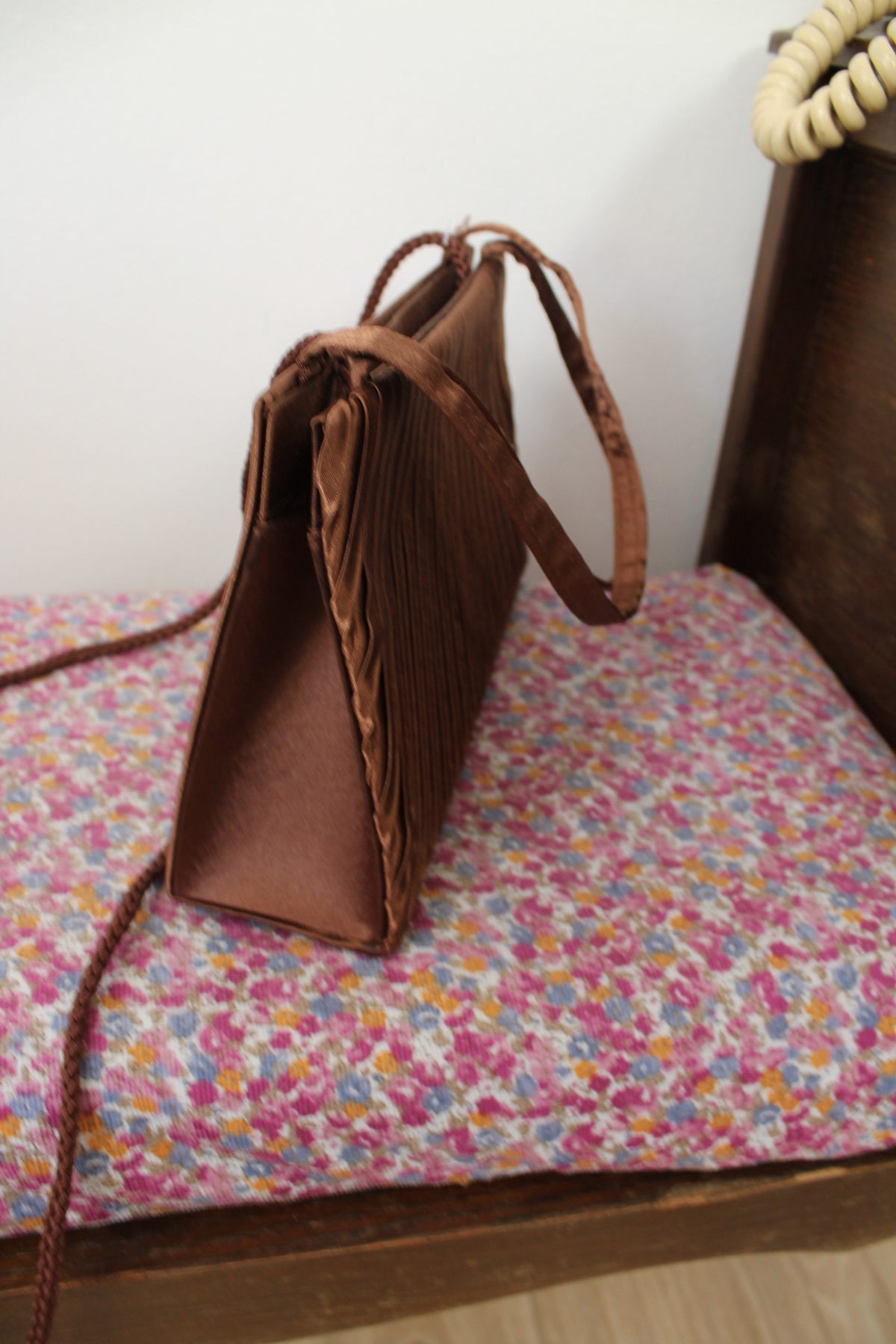 🌸🍒Sac rétro bronze plissé style pin-up chic🍒🌸
