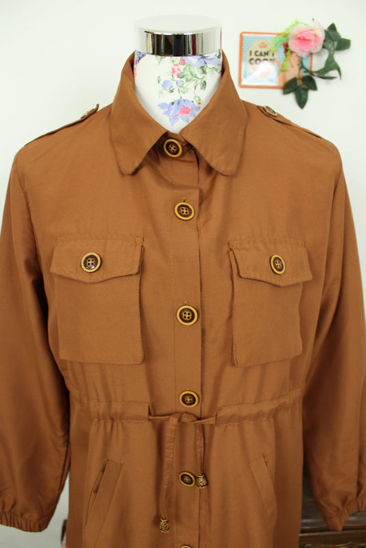 🍒🌸Robe chemise couleurs camel - style saharienne chic - Taille 40🌸🍒