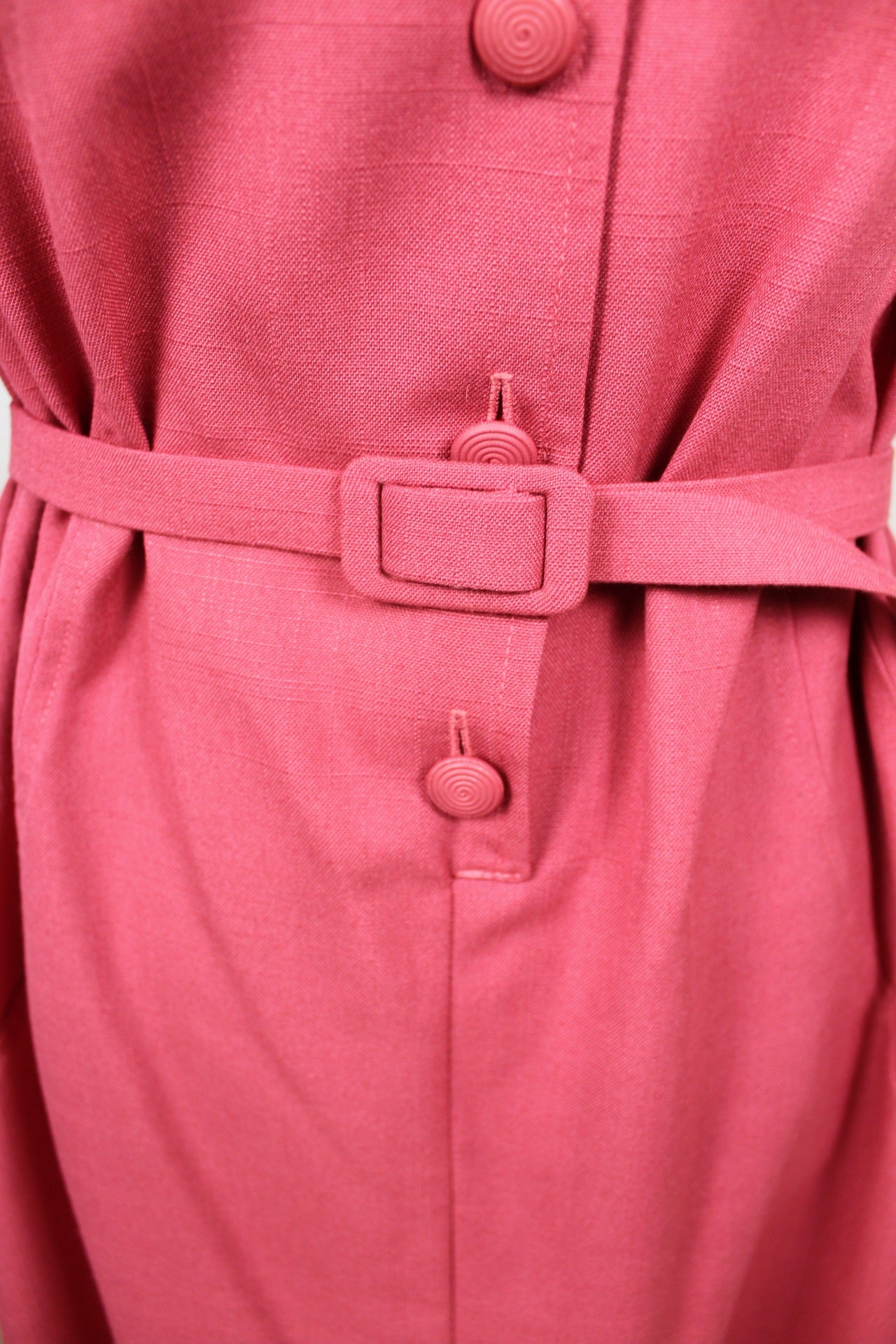🌸🍒Robe vintage rose poudré 80's - coupe ceinturée - Taille 40/42🍒🌸