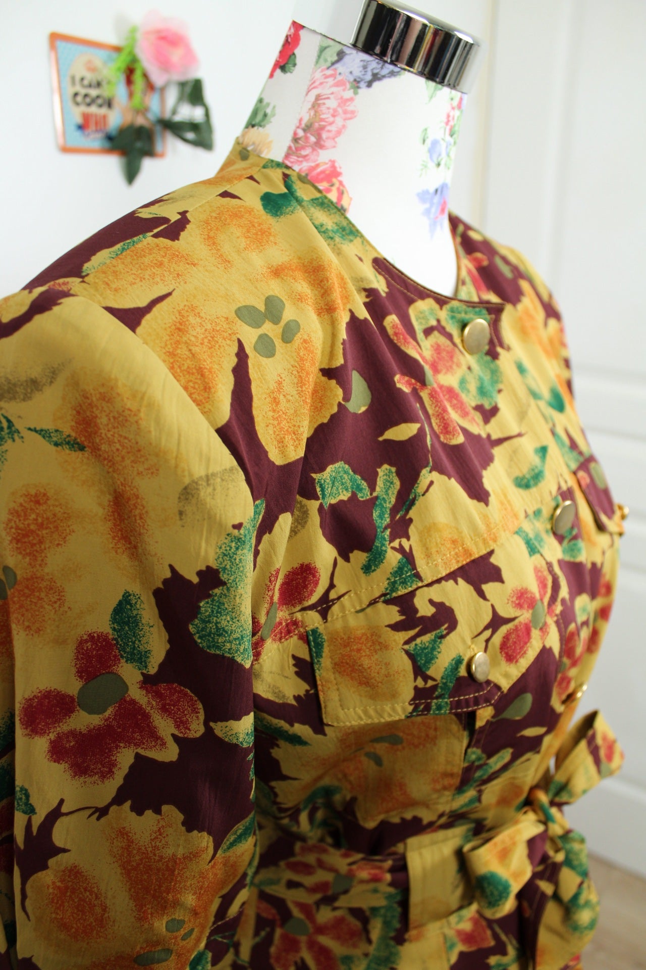 🍒🌸 Blouse veste vintage 80's - fleurs d'automne - Betty Barclay🌸🍒