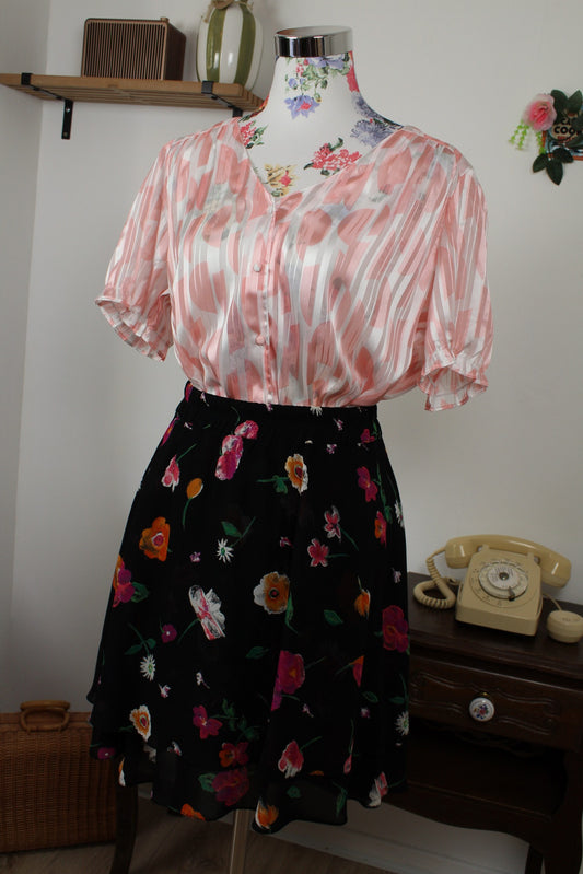 🌸🍒Jupe vintage 90's fleurs ultra colorées à volants - Taille 36/38🍒🌸