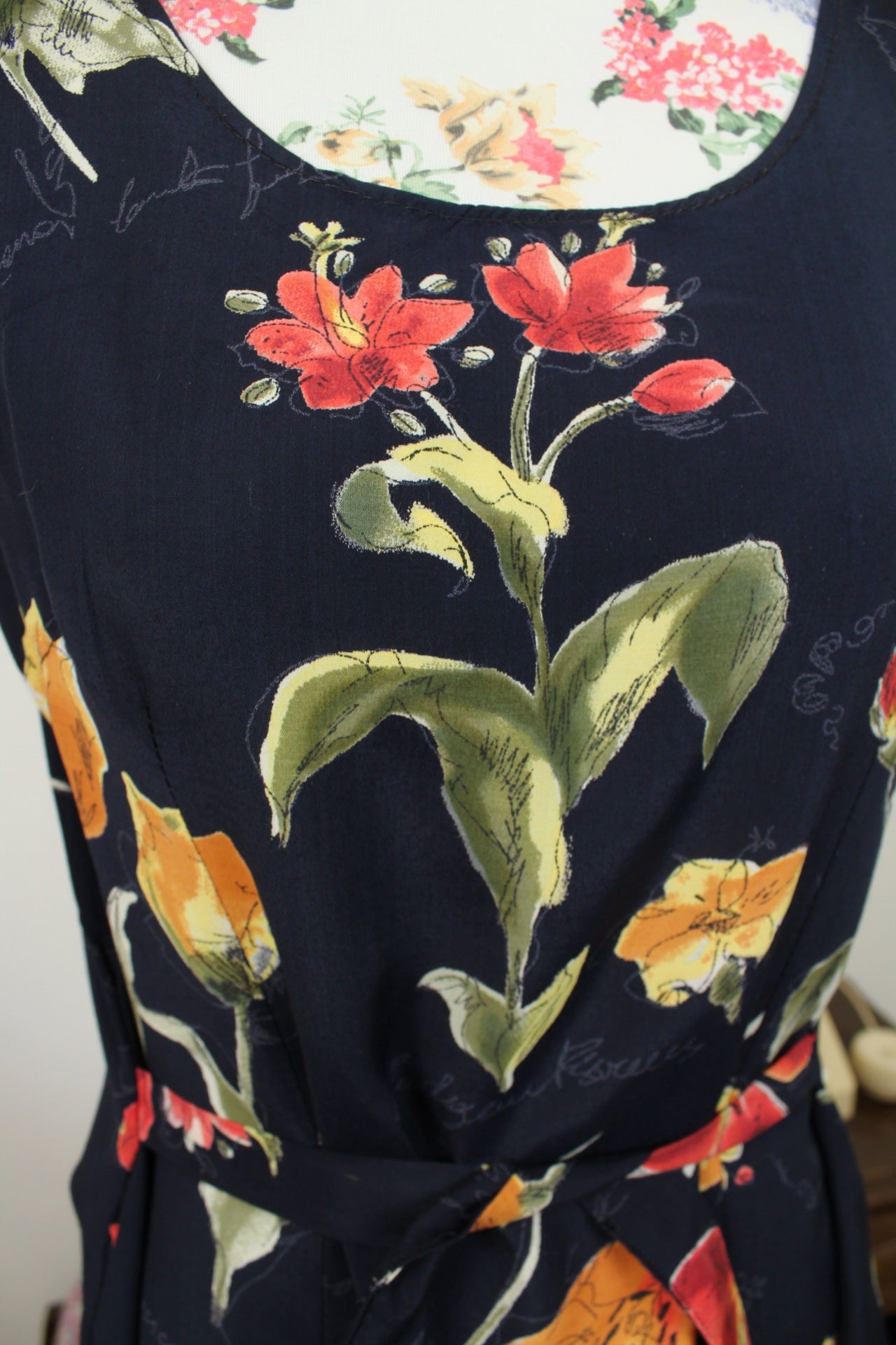 🌸🍒Robe vintage 90's summer vibes - fleurie & phrases romantiques - Taille 38/40🍒🌸