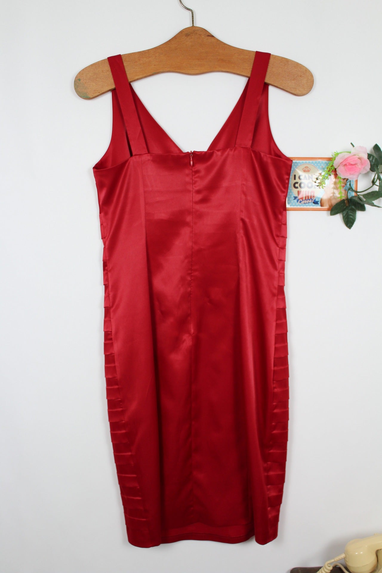 🌸🍒Robe rouge de soirée satinée vintage 2000s/Y2k façon Hollywood - Taille 36🍒🌸