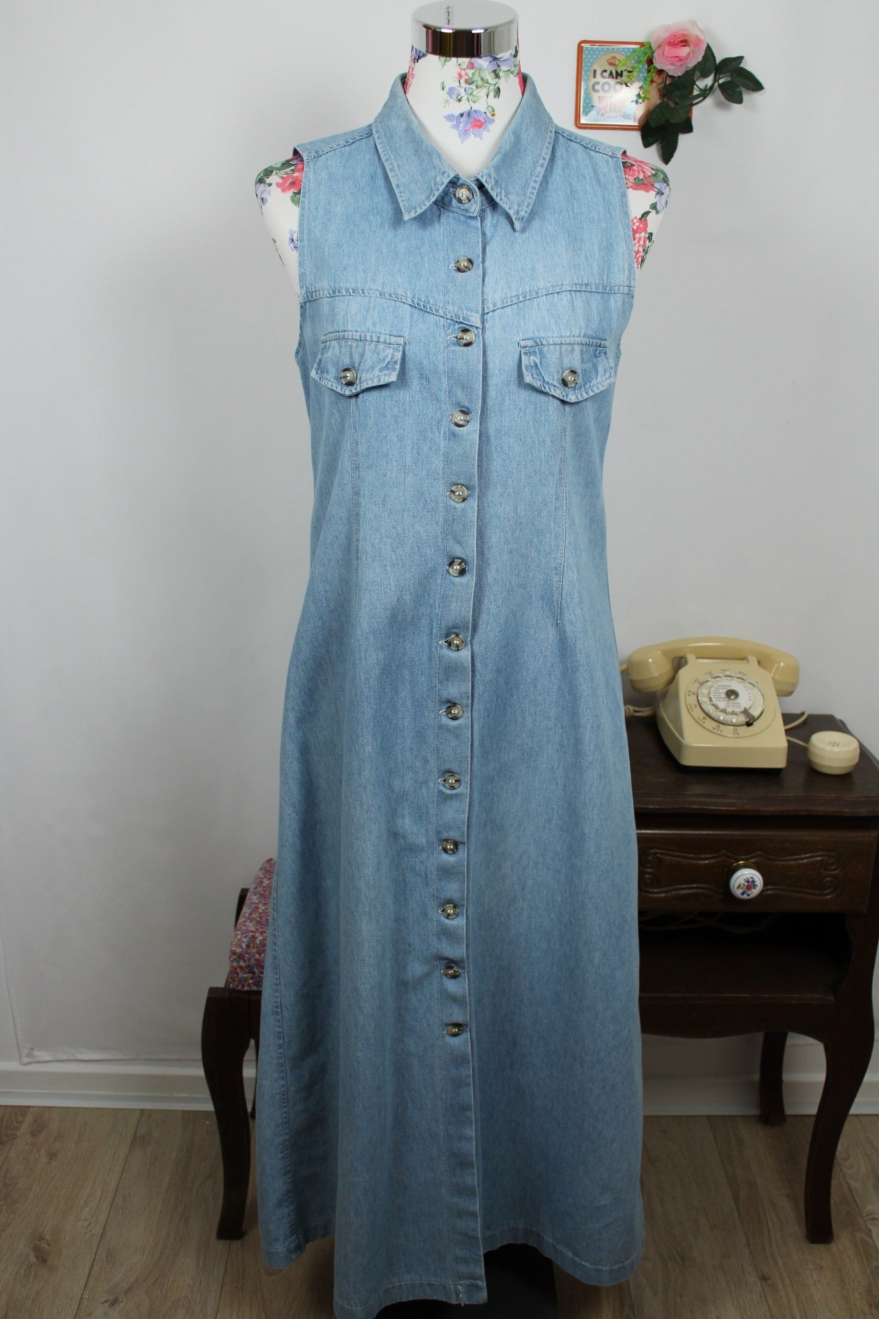 🌸🍒Robe longue en jean vintage 90's Vincenzo 100% coton - Taille 36 / petit 38🍒🌸
