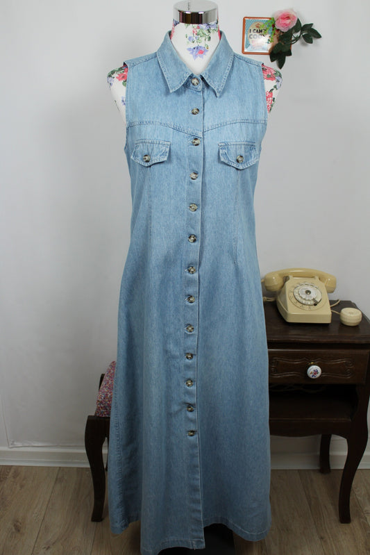 🌸🍒Robe longue en jean vintage 90's Vincenzo 100% coton - Taille 36 / petit 38🍒🌸