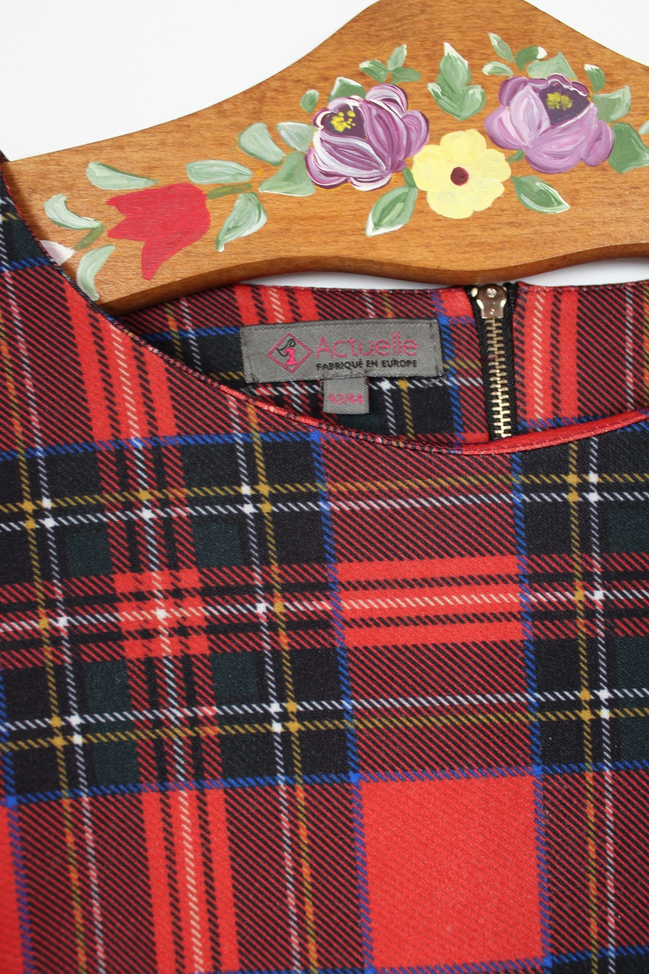 🌸🍒Robe vintage 90's tartan rouge Actuelle - Taille 38/40🍒🌸