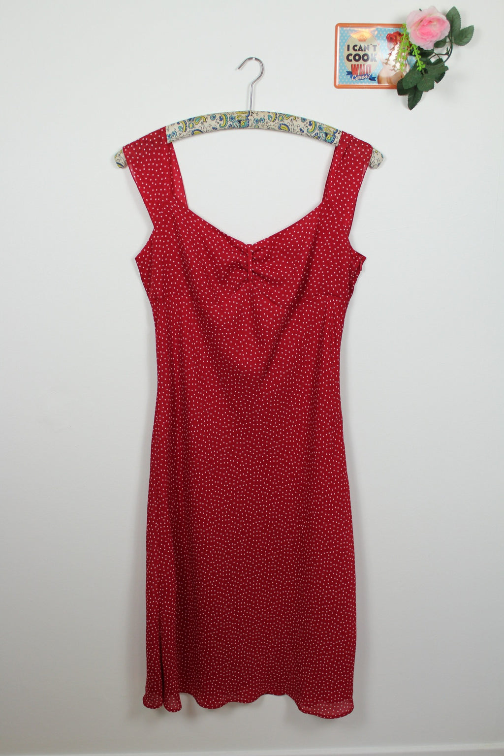 🌸Robe pin-up vintage 90's C&A Yessica - rouge à pois blancs chic 🍒