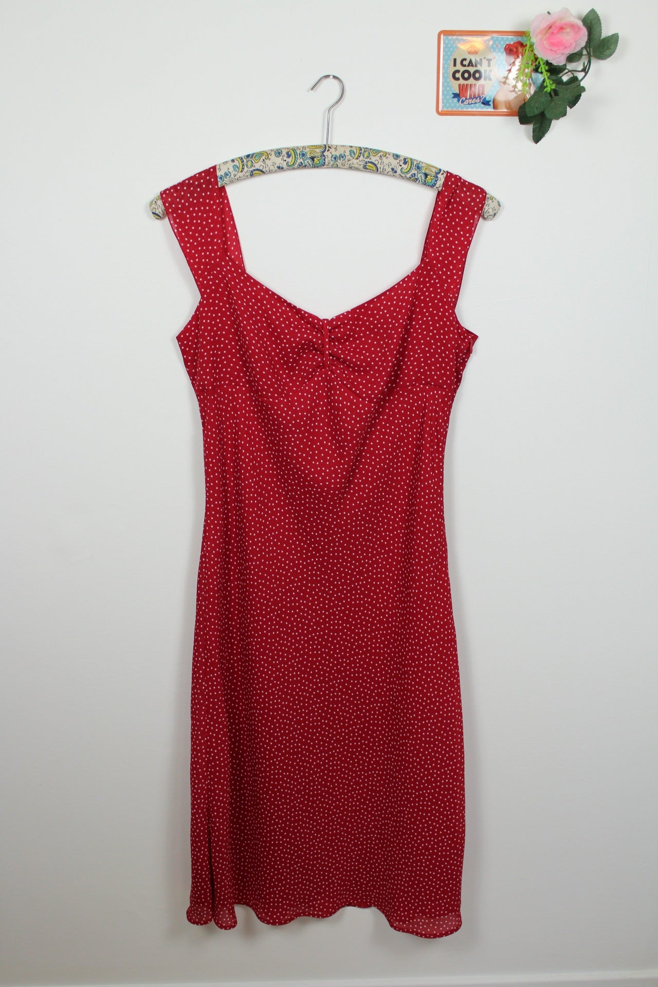 🌸Robe pin-up vintage 90's C&A Yessica - rouge à pois blancs chic 🍒