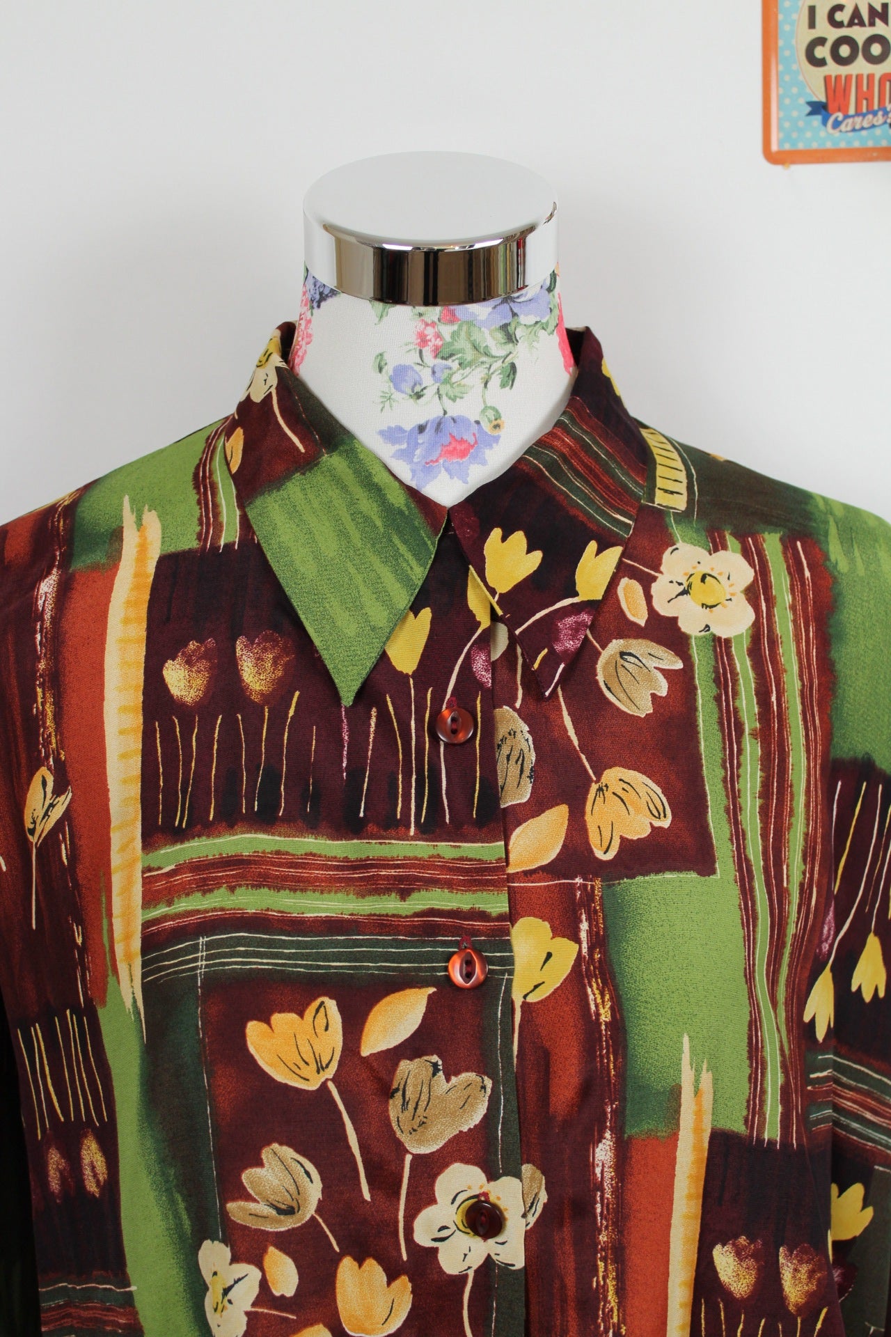 🌸Chemise vintage automnale Sandra B. Fleurie chic🍒