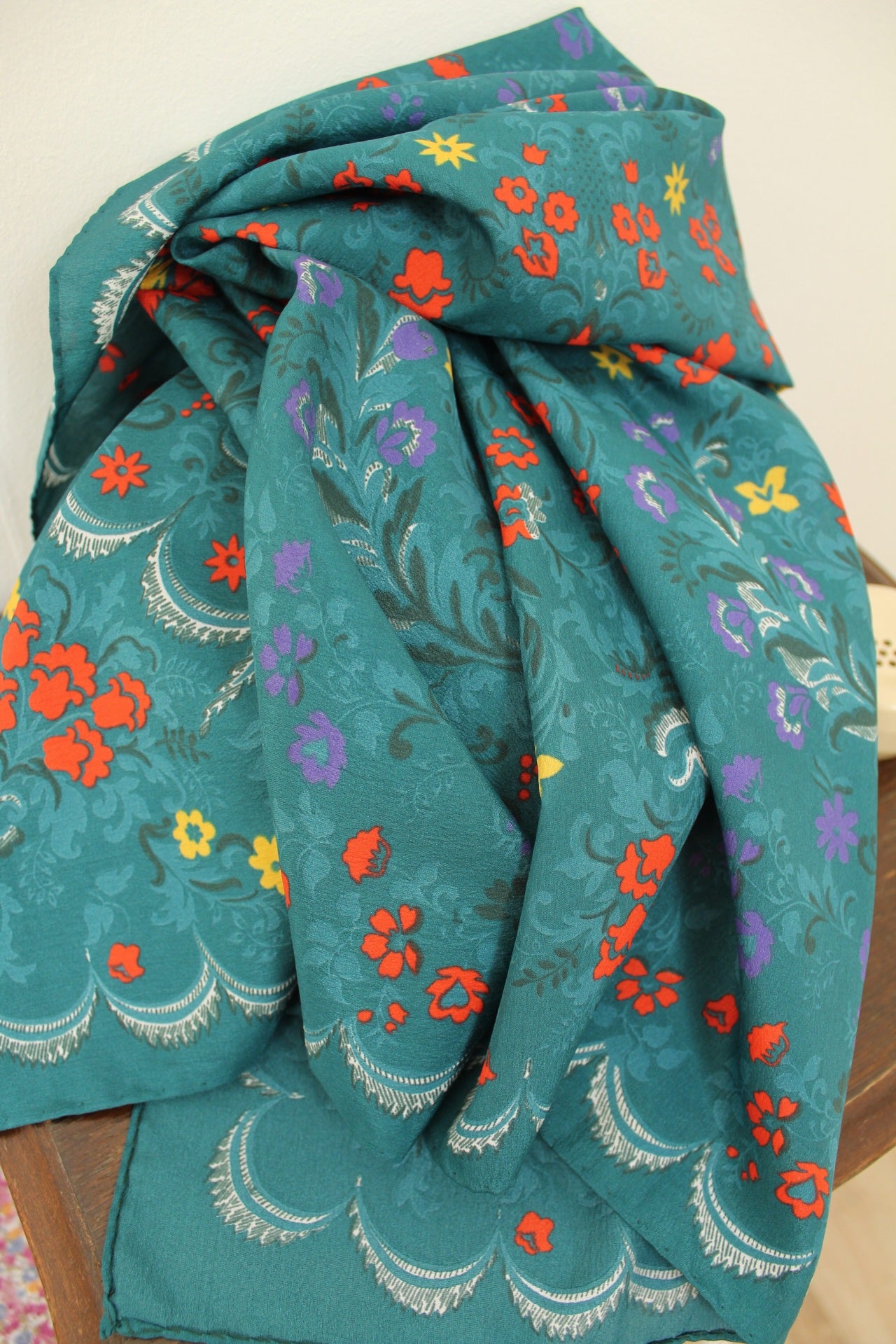 🌸🍒Foulard vintage 70/80's motifs petites fleurs🍒🌸