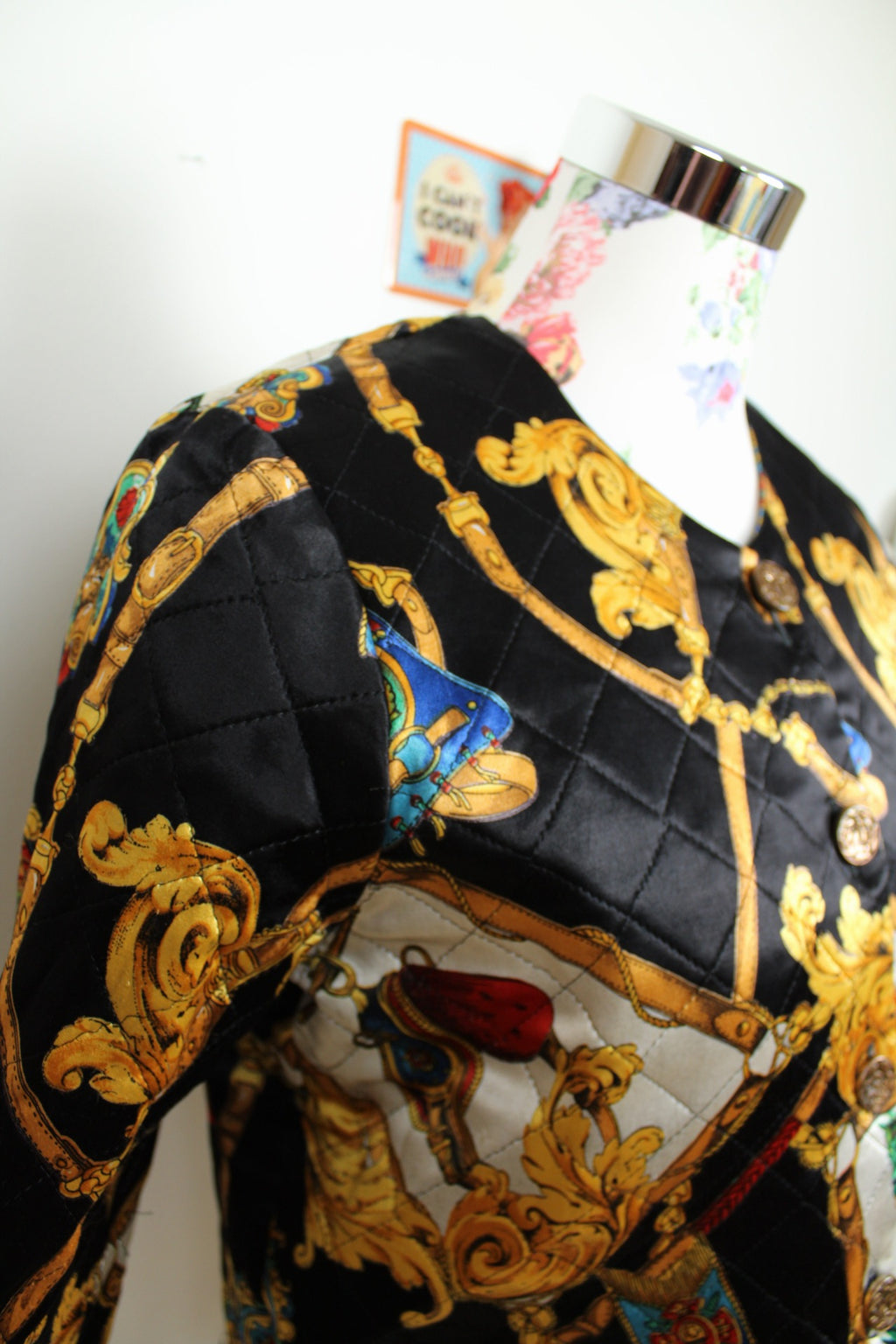 🌸Veste vintage 80's matelassée Ralph Luigi - style baroque, satinée et chic🍒