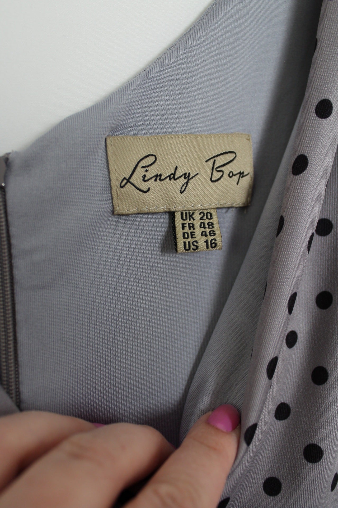 🌸🍒Robe rétro Lindy Bop crayon fendue à pois style pin-up/rockabilly - Taille 46/48🍒🌸