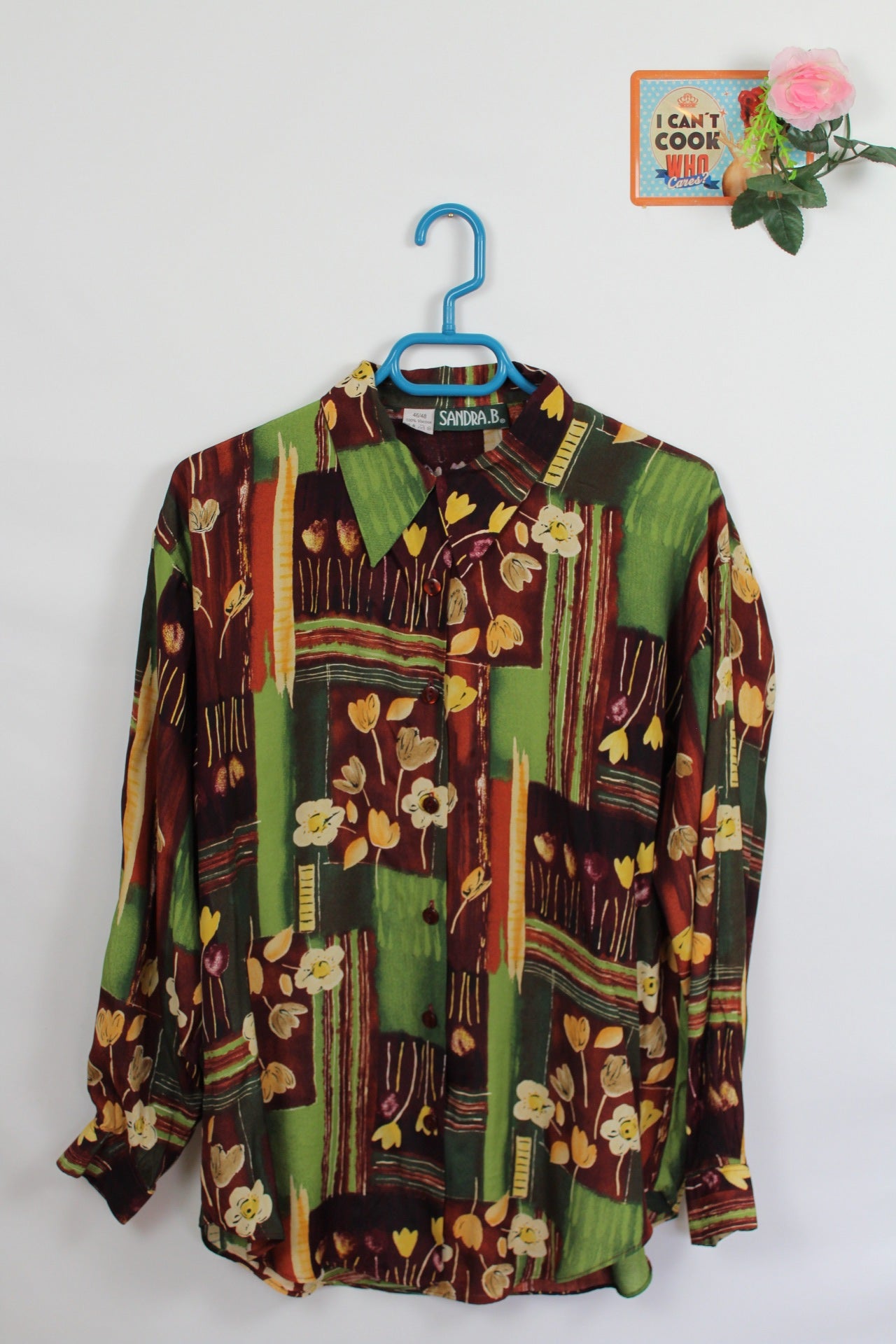 🌸Chemise vintage automnale Sandra B. Fleurie chic🍒