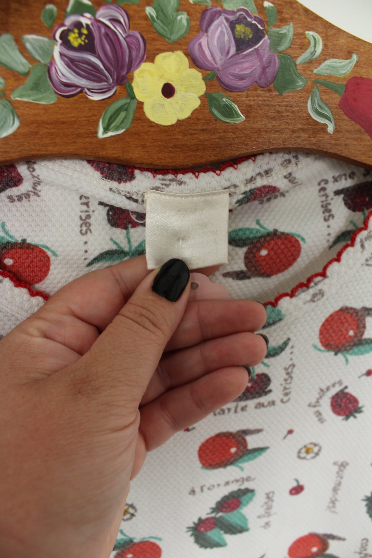 🌸🍒Débardeur vintage 70/80's fruits rouges & fleurs - Taille 40/42🍒🌸