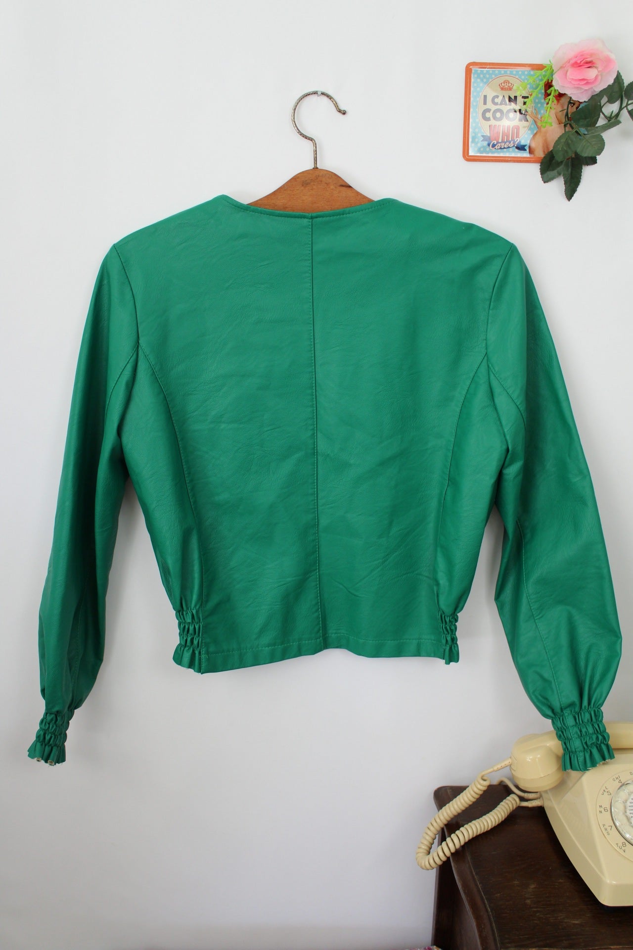 🌸🍒Veste vintage 90/2000's vert pep's & manches froncées made in Italy - Taille 38🍒🌸