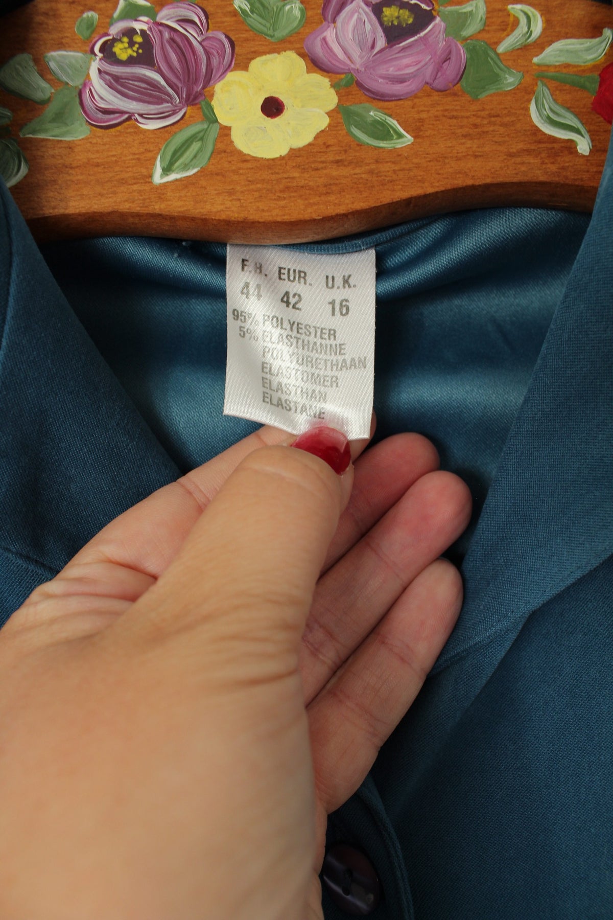 Robe bleu vintage années 90 velours lisse - esprit chemise ceinturée - Taille 40/42