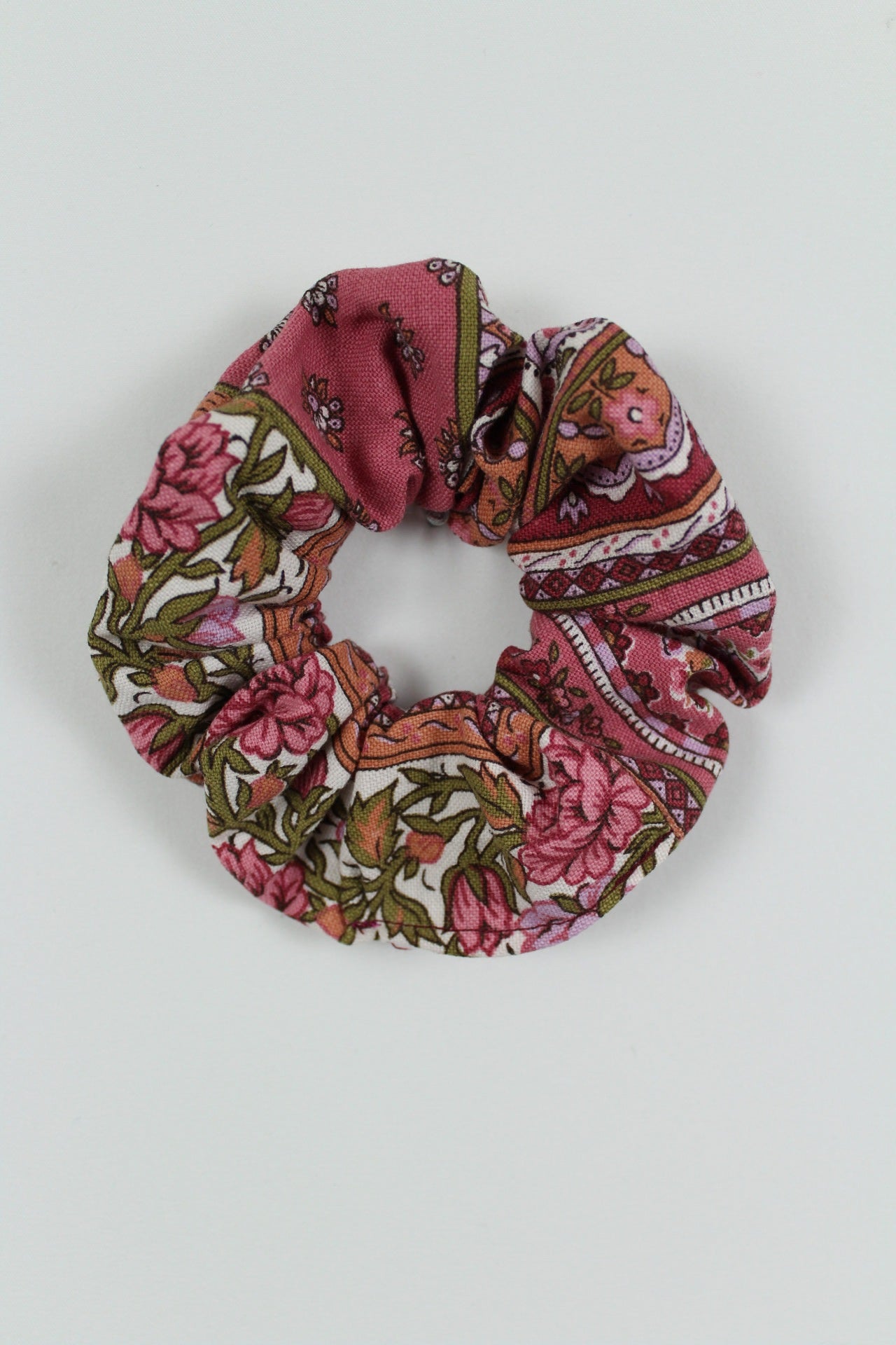 🎀Chouchou vintage rose poudré foncé années 70/80s floral romantique🎀