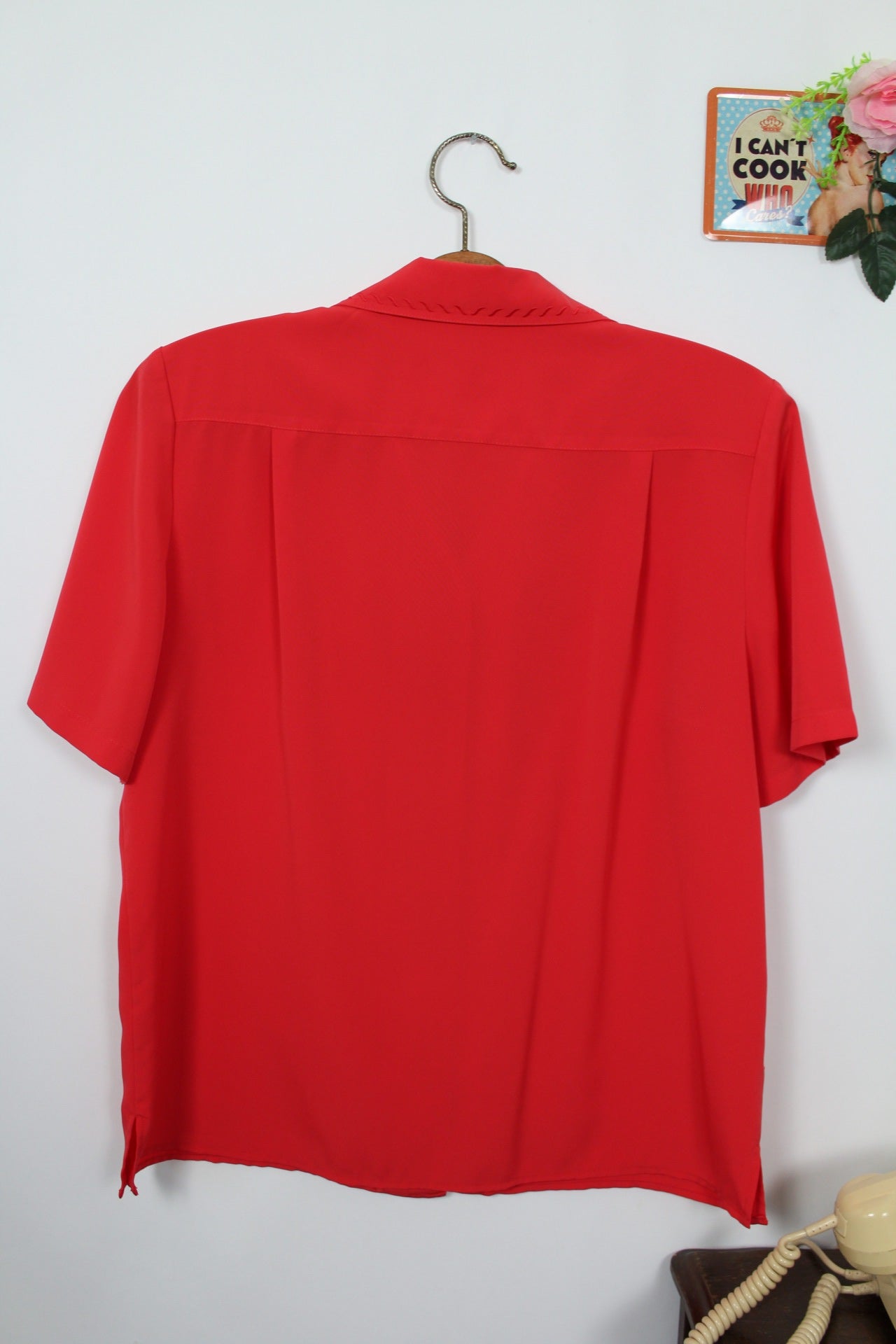 🍒🌸Chemise vintage 90's rouge clair éclatant - Taille 38/40🌸🍒