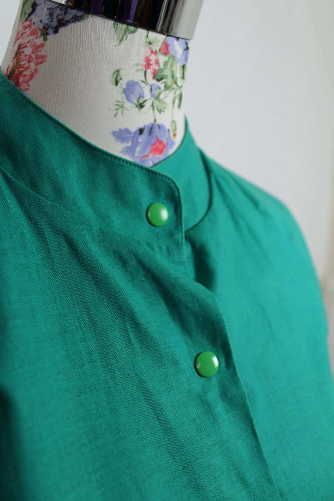🌸🍒Veste vintage verte 80's en coton esprit bomber - Taille 38/40🍒🌸