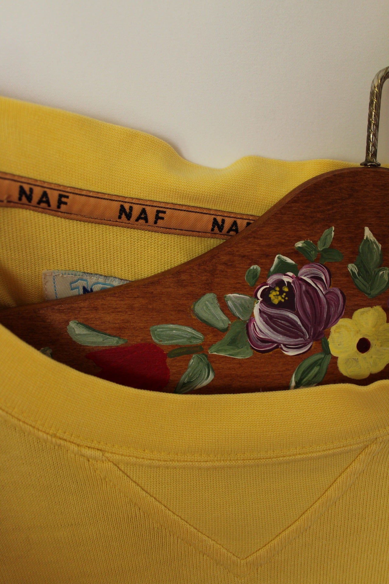 🌸🍒Sweat Naf Naf vintage 90's orange et jaune vif - 100% coton - Taille 40 à 44🍒🌸