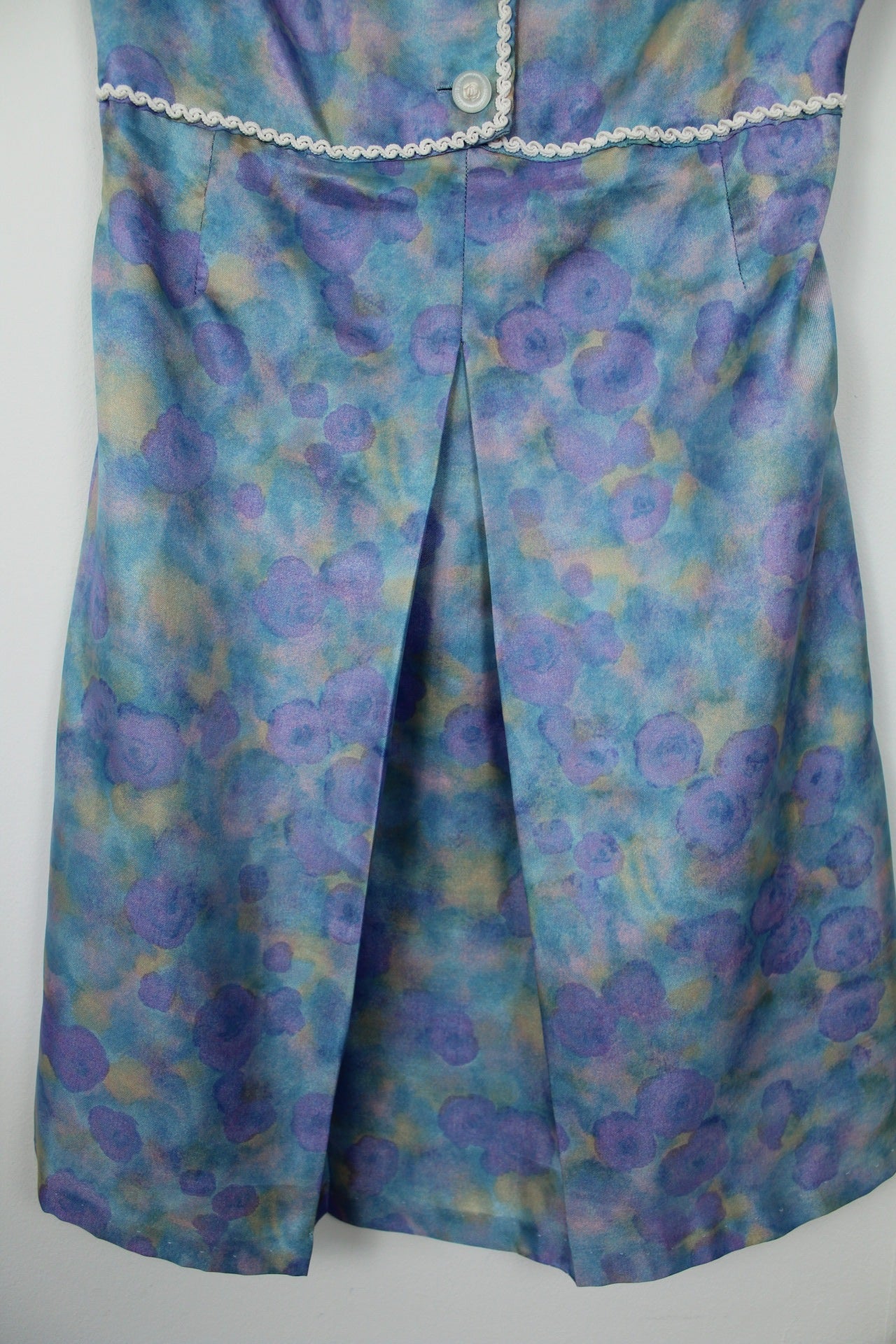 🌸🍒Robe vintage 60's fleurie aquarelle satinée - Taille 36🍒🌸
