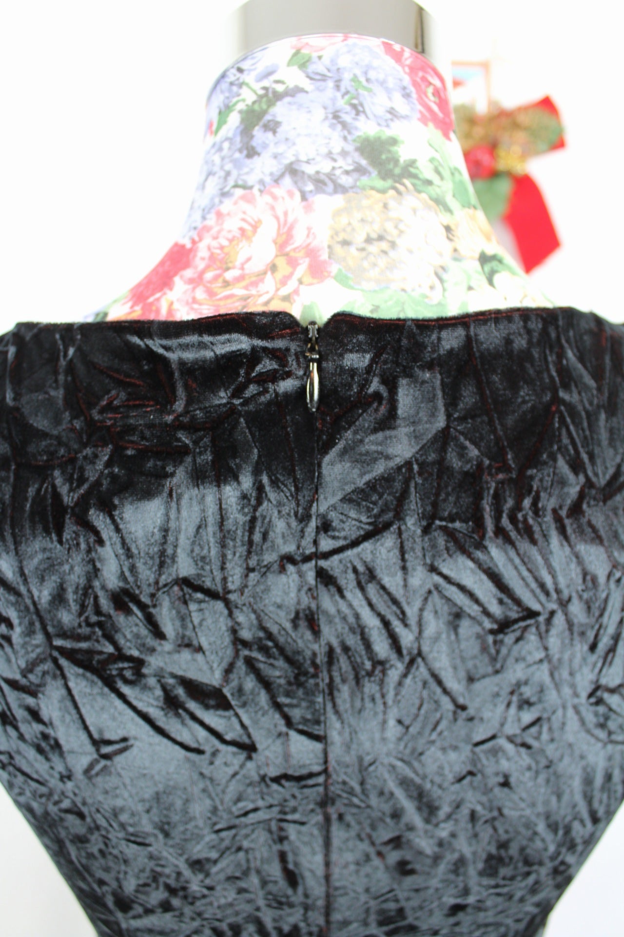 ✨Robe en velours froissé reflets bordeaux cuivré - Promod vintage 80's - robe de soirée✨