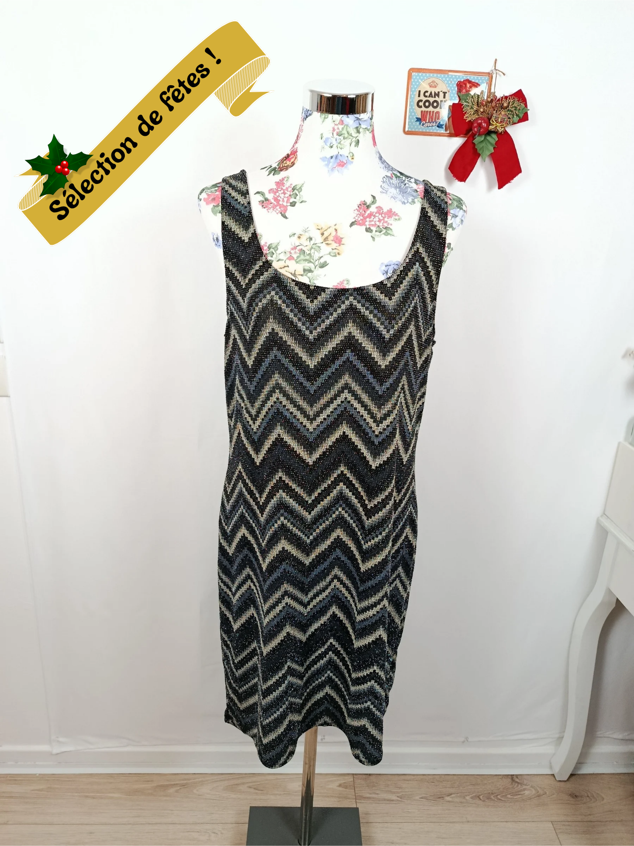 ✨Robe de soirée  stretch zigzag glitter spéciale fêtes✨