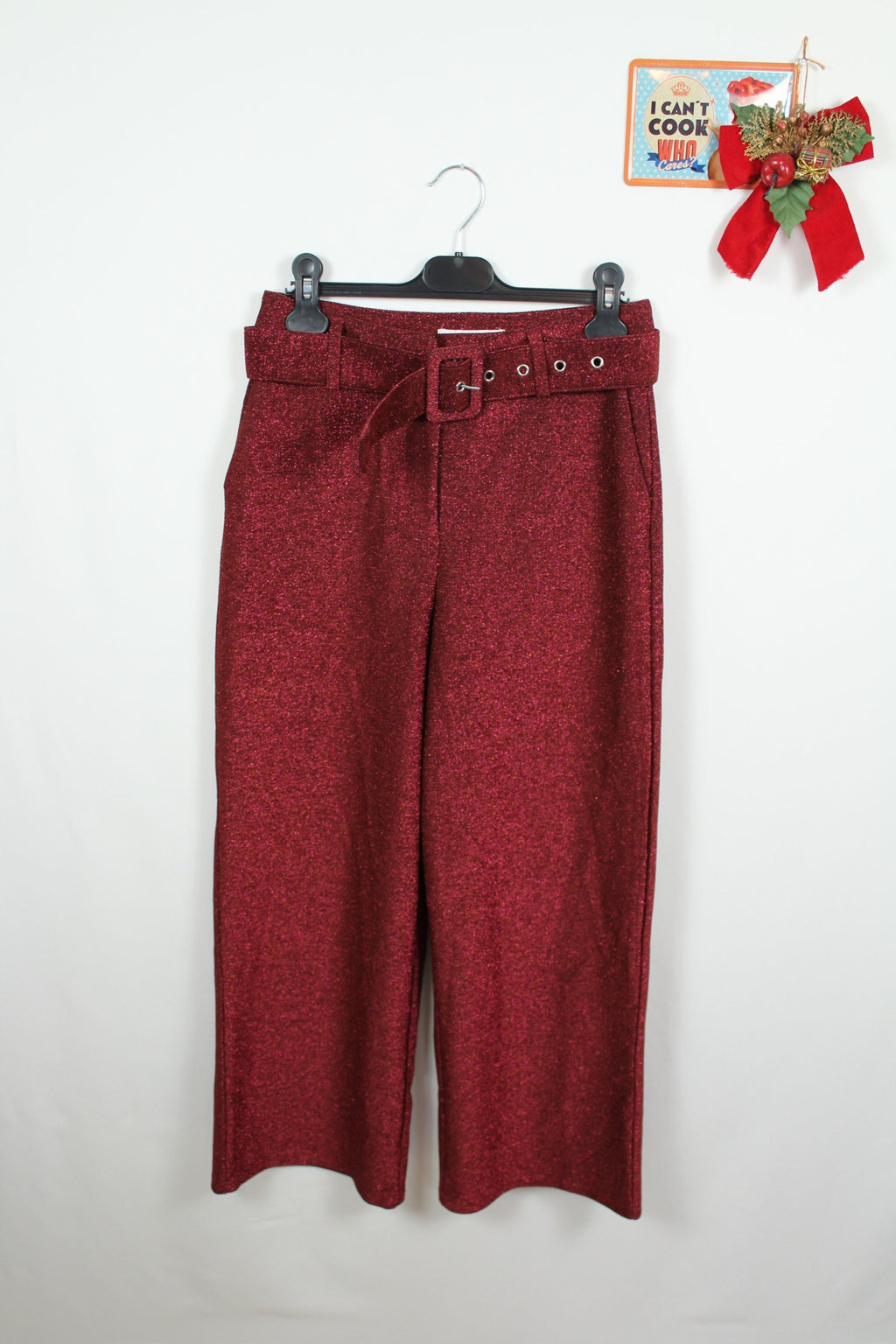 ✨Pantalon pailleté rose/violet Vila de soirée à jambes larges - T.36✨