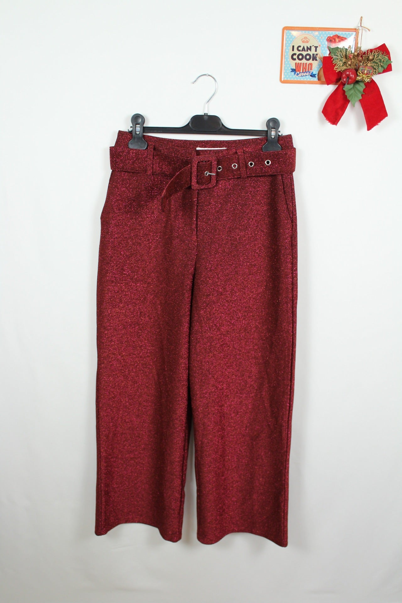 ✨Pantalon pailleté rose/violet Vila de soirée à jambes larges - T.36✨