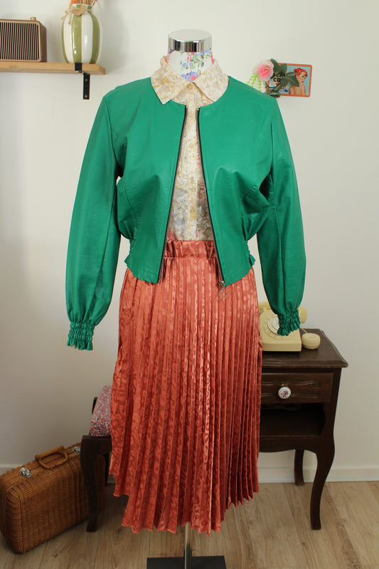Veste vintage années 90/2000 vert pep's & manches froncées made in Italy - Taille 38