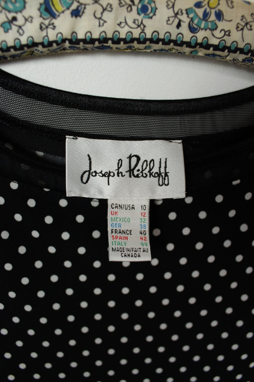 🌸Robe vintage 90's noire à pois - style pin-up & volants ajourés - Joseph Ribkoff🍒