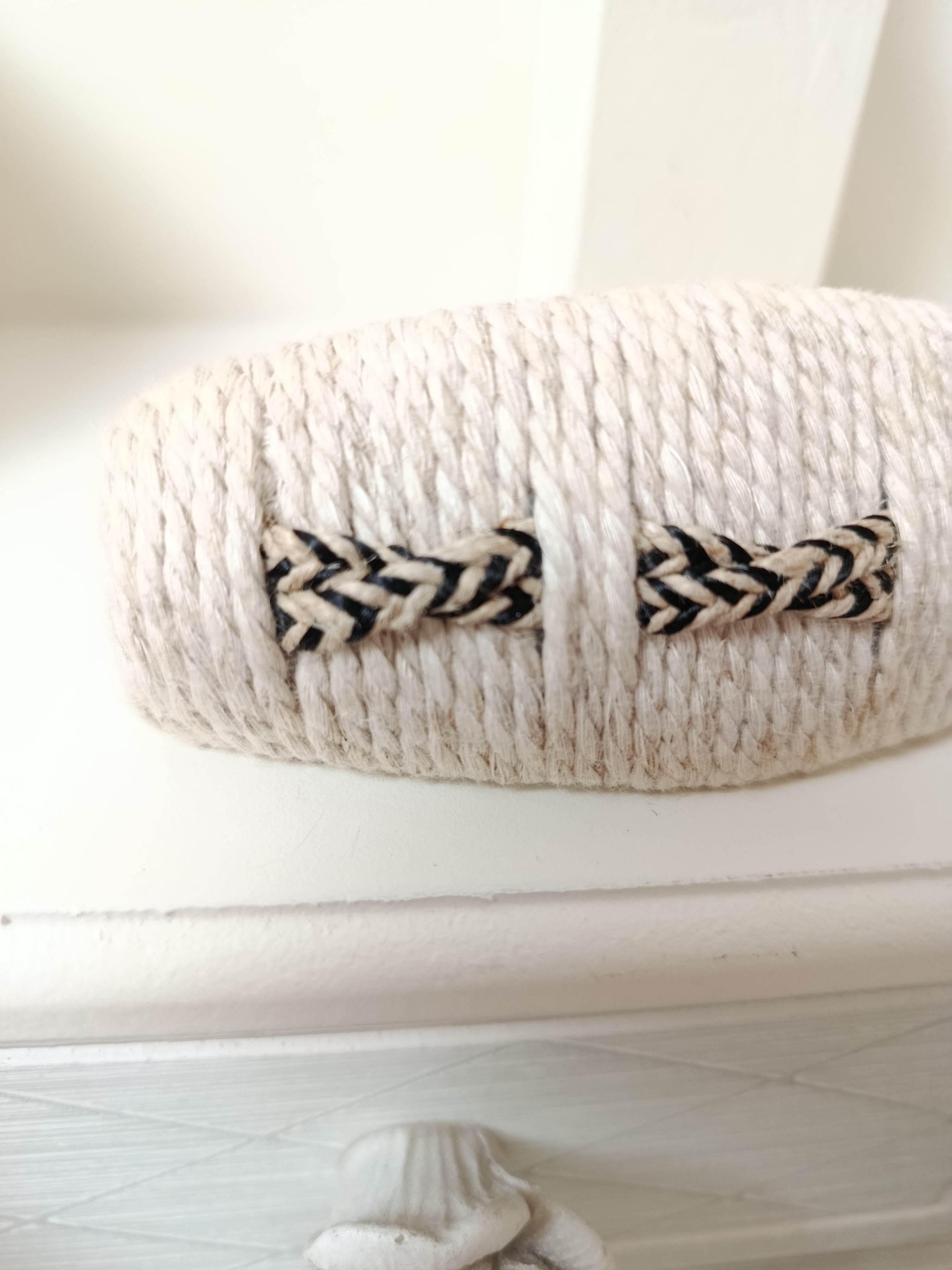 🌸Pince cheveux vintage corde tressée 80's - made in France🍒