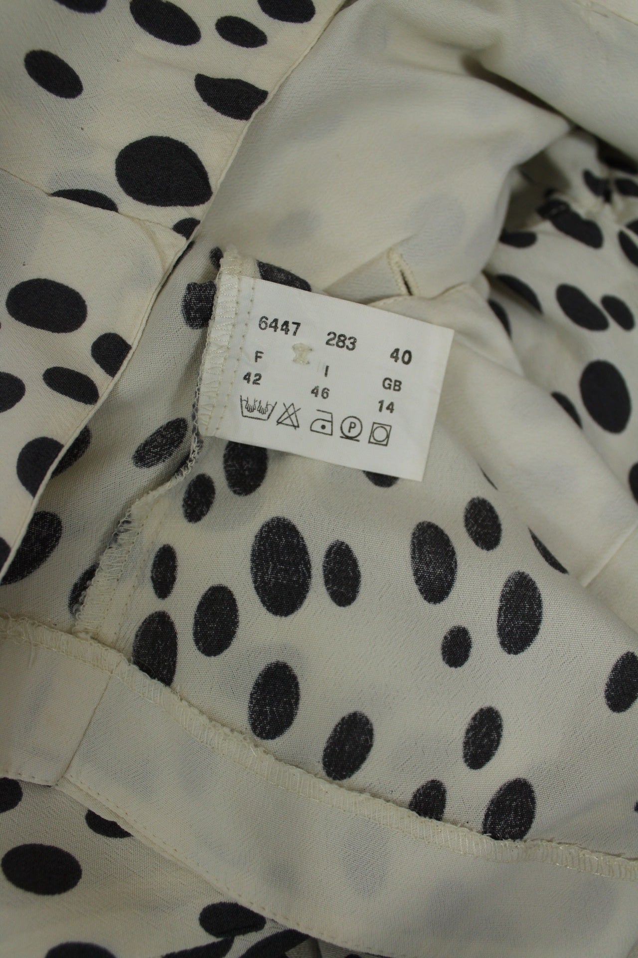 🌸🍒Chemise vintage Betty Barclay 80/90's - blanc écru & pois noir - Taille 40/42🍒🌸