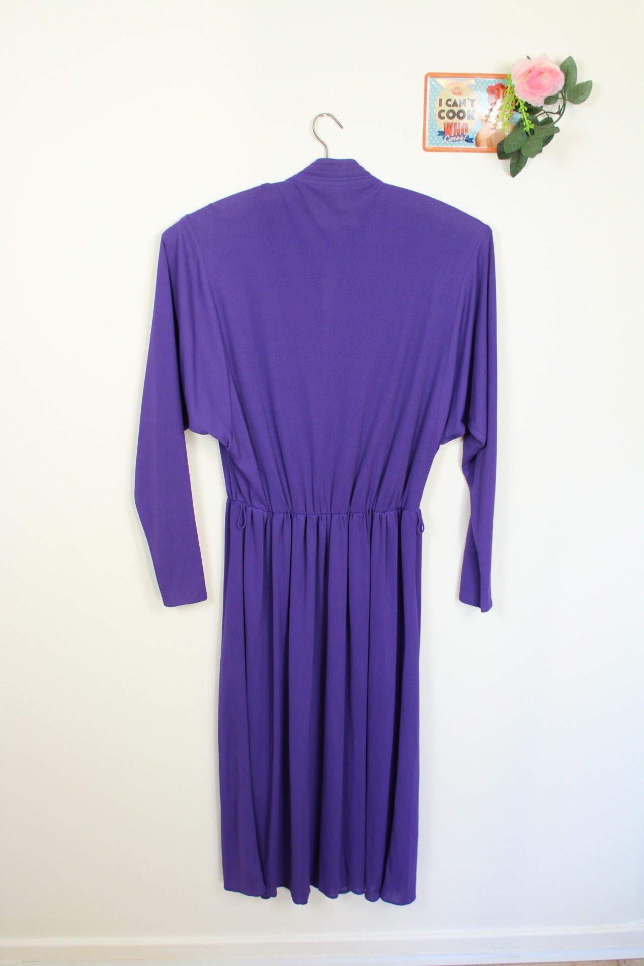 🌸Robe violette boutonnée vintage pin-up années 70🍒