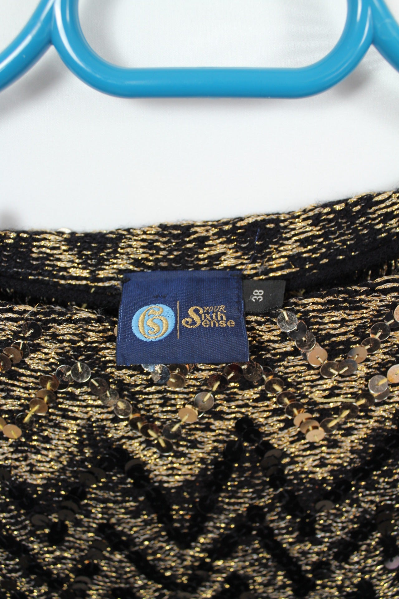 ✨Pull vintage 80's à sequins dorés & manches chauve-souris - party glam✨