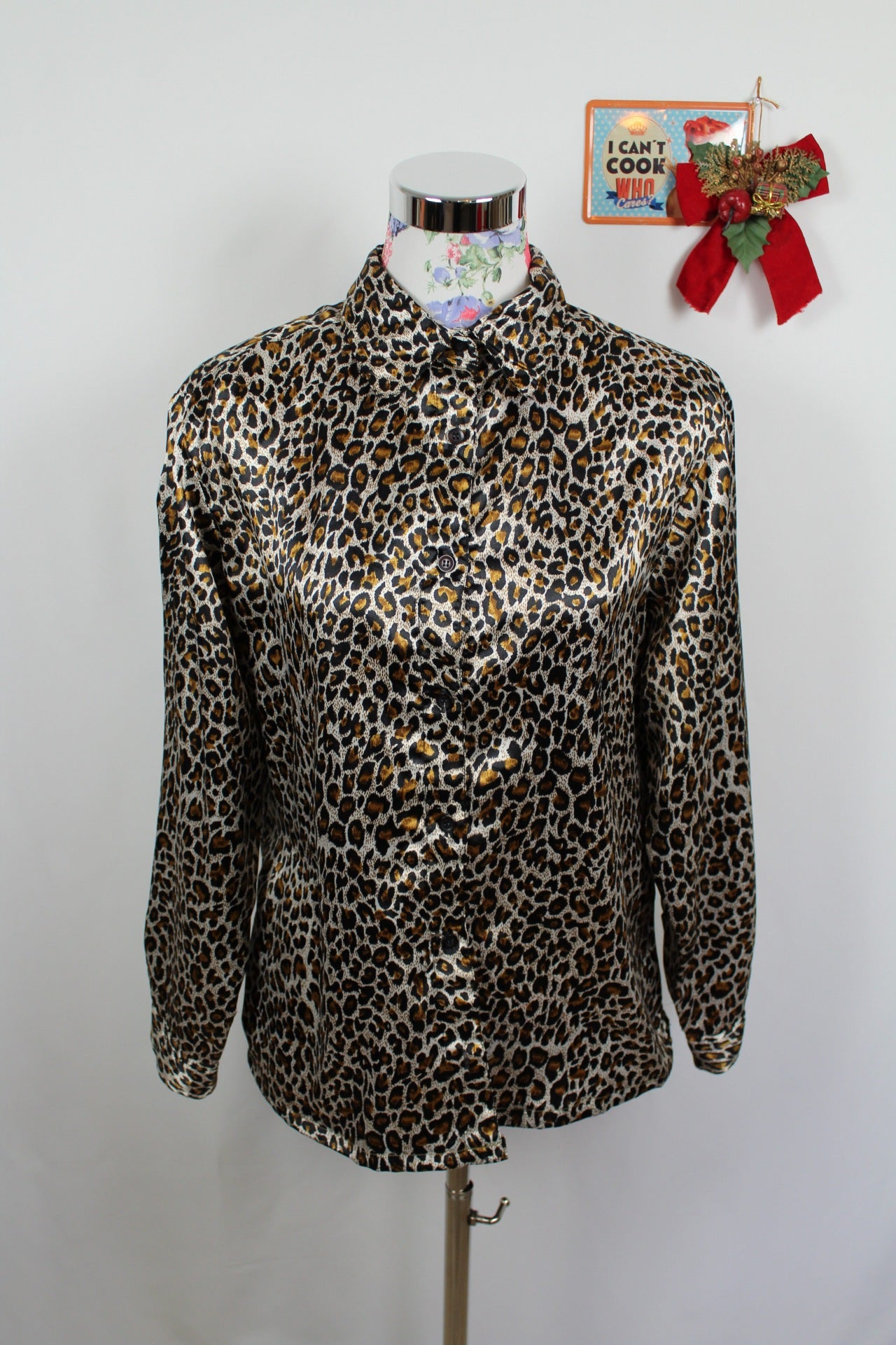 ✨Chemise vintage 90's imprimée léopard satiné✨