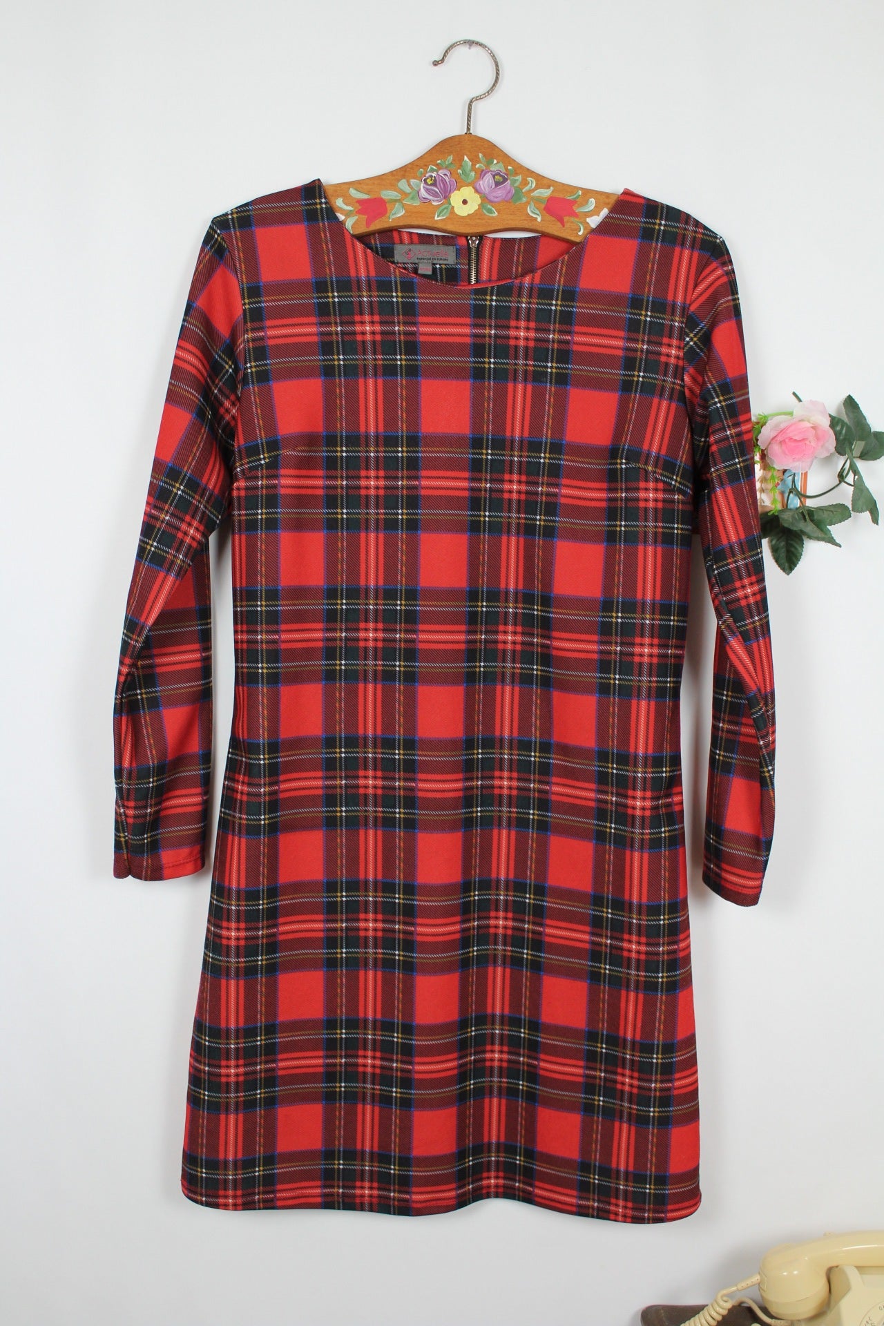 🌸🍒Robe vintage 90's tartan rouge Actuelle - Taille 38/40🍒🌸