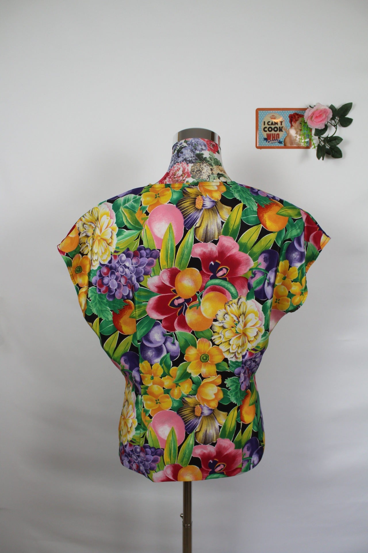 🌸Blouse vintage Christine Laure 90s color pop - fleurs & fruits