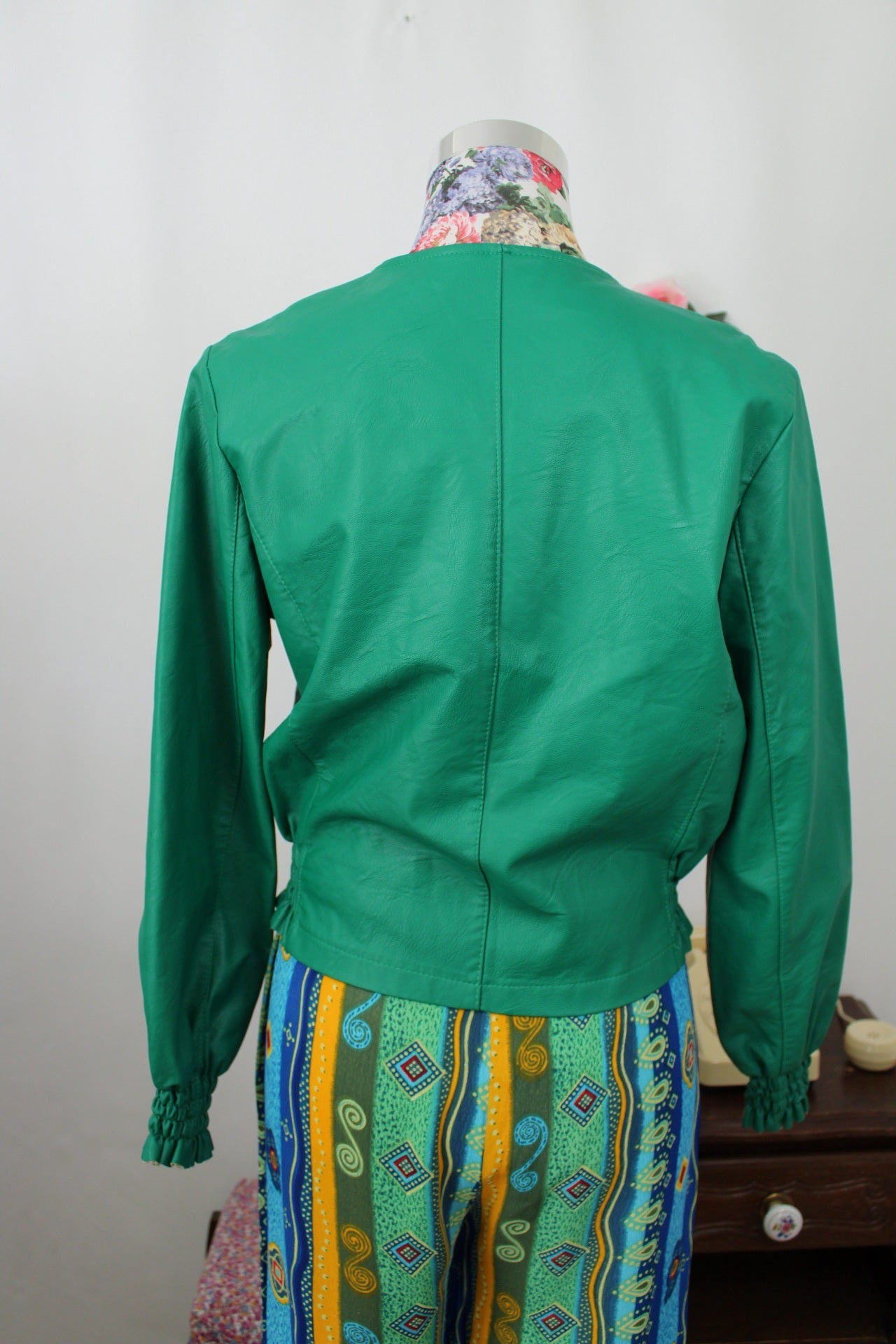 🌸🍒Veste vintage 90/2000's vert pep's & manches froncées made in Italy - Taille 38🍒🌸