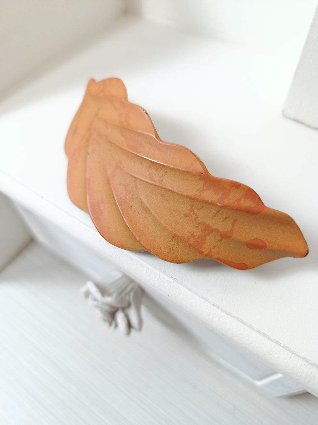 🌸Pince à cheveux clips vintage 80/90s - feuille made in France🍒