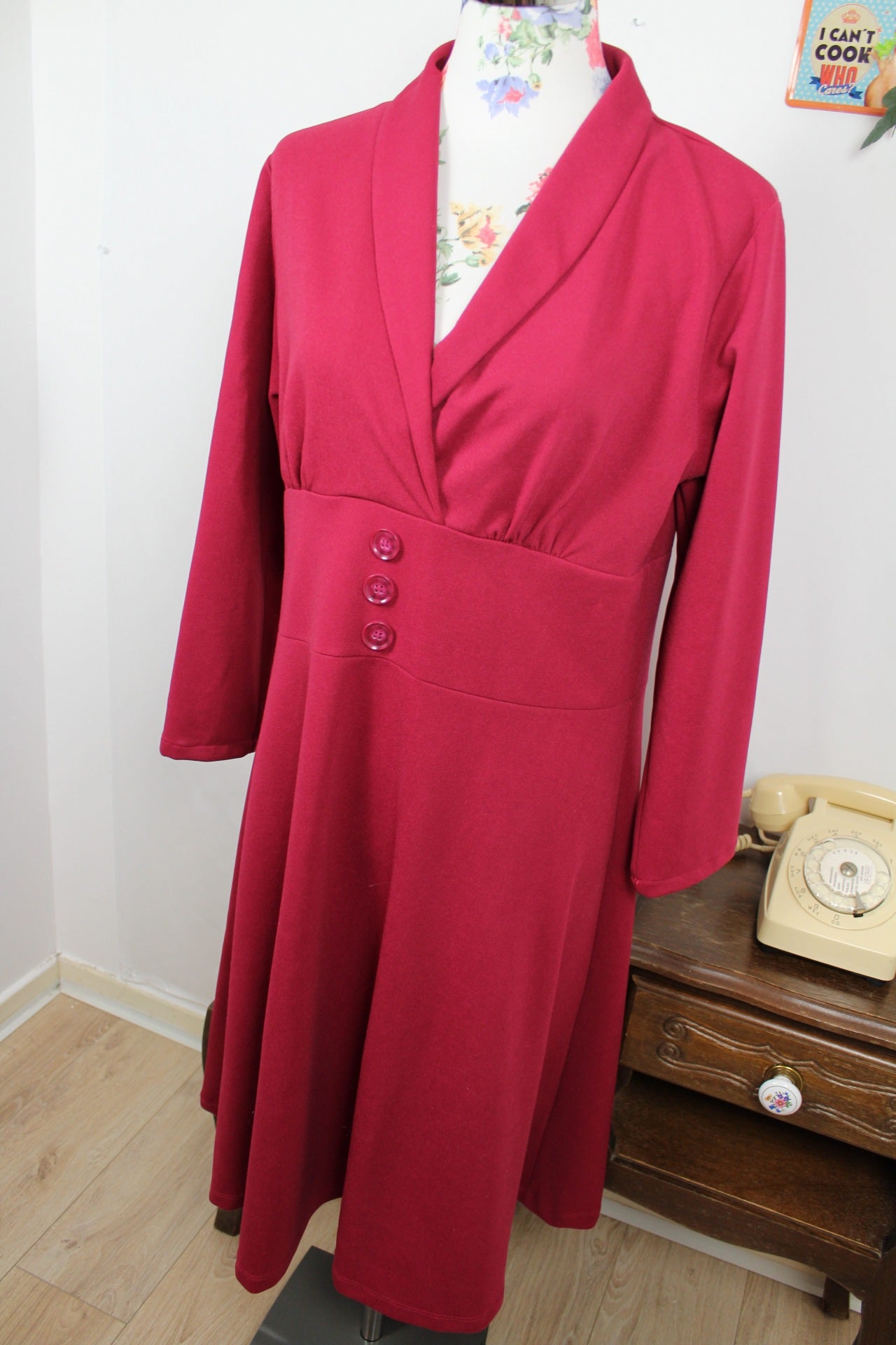 🍒🌸Robe pin-up 80/90s Sergio Di Fiori - Taille 40/42🌸🍒