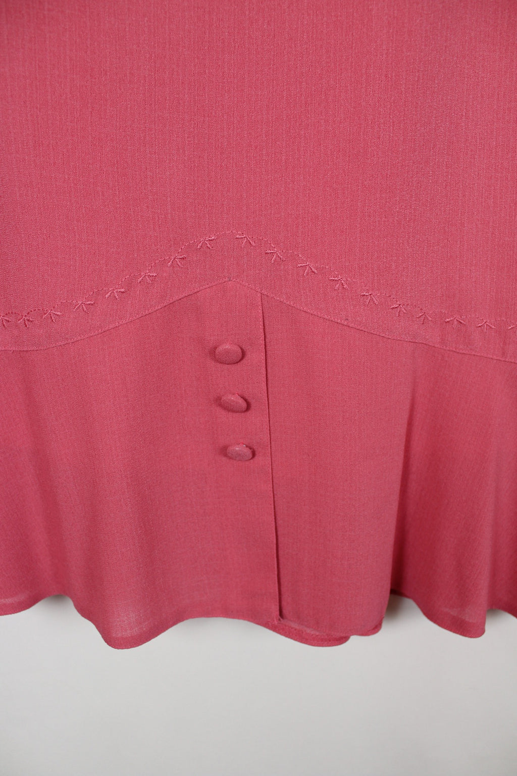 🌸🍒Jupe longue vintage Caty Jane 80/90s - rose poudré - broderies & boutons 🍒🌸