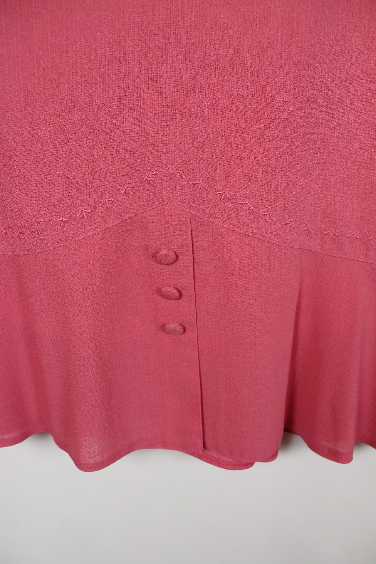 🌸🍒Jupe longue vintage Caty Jane 80/90s - rose poudré - broderies & boutons 🍒🌸