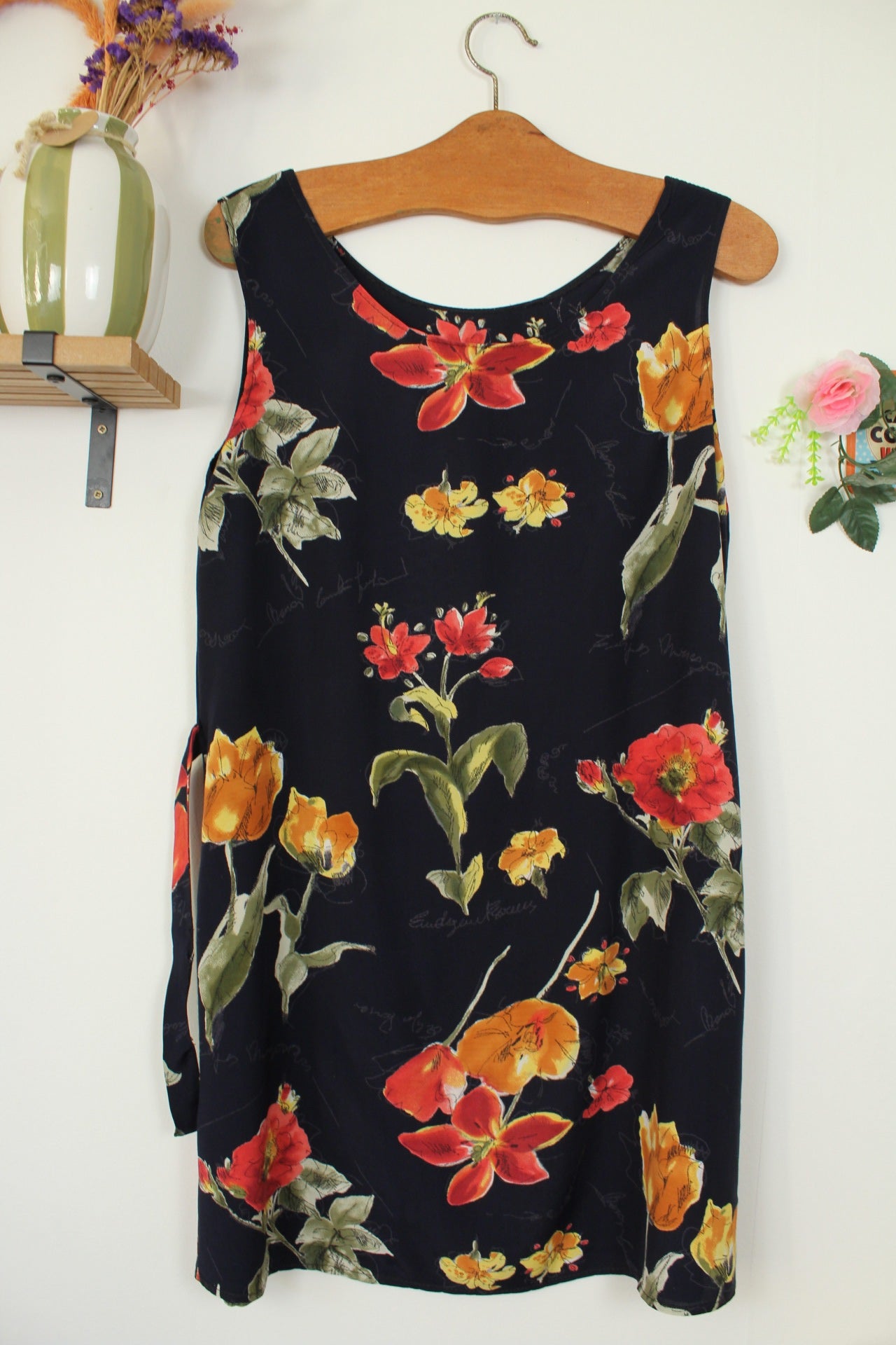 🌸🍒Robe vintage 90's summer vibes - fleurie & phrases romantiques - Taille 38/40🍒🌸