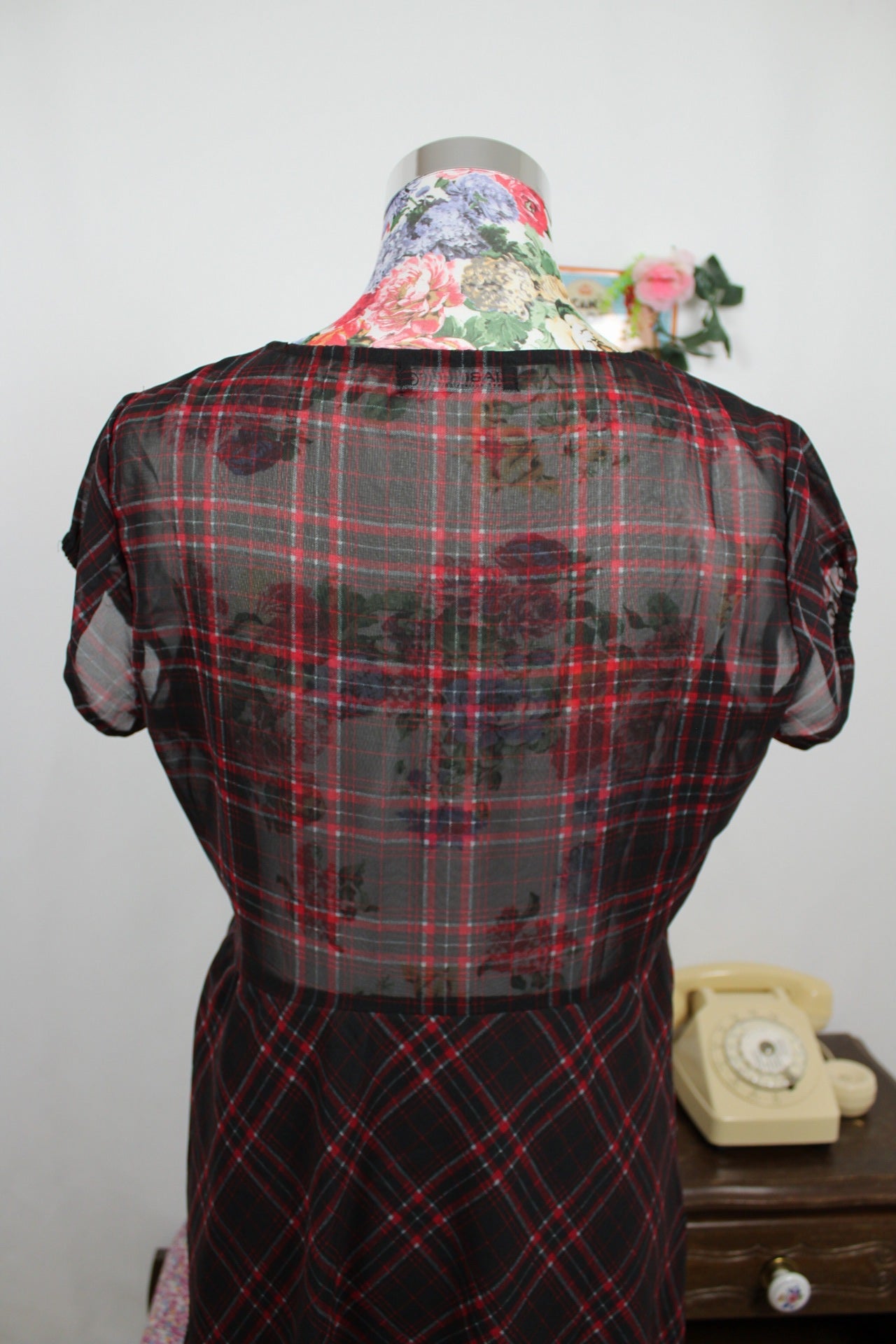 🍒🌸Robe vintage Kiabi 90s/2000s - carreaux pin-up rock & grunge chic - Taille 40🌸🍒