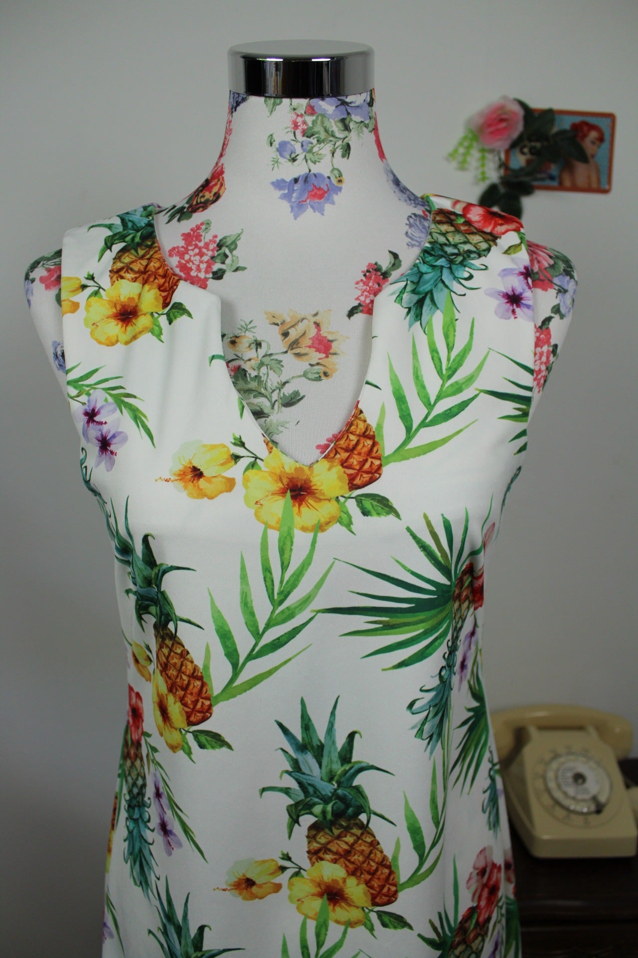 🌸🍒Robe tropicale Molly Bracken Ananas & fleurs des îles - Taille 36🍒🌸