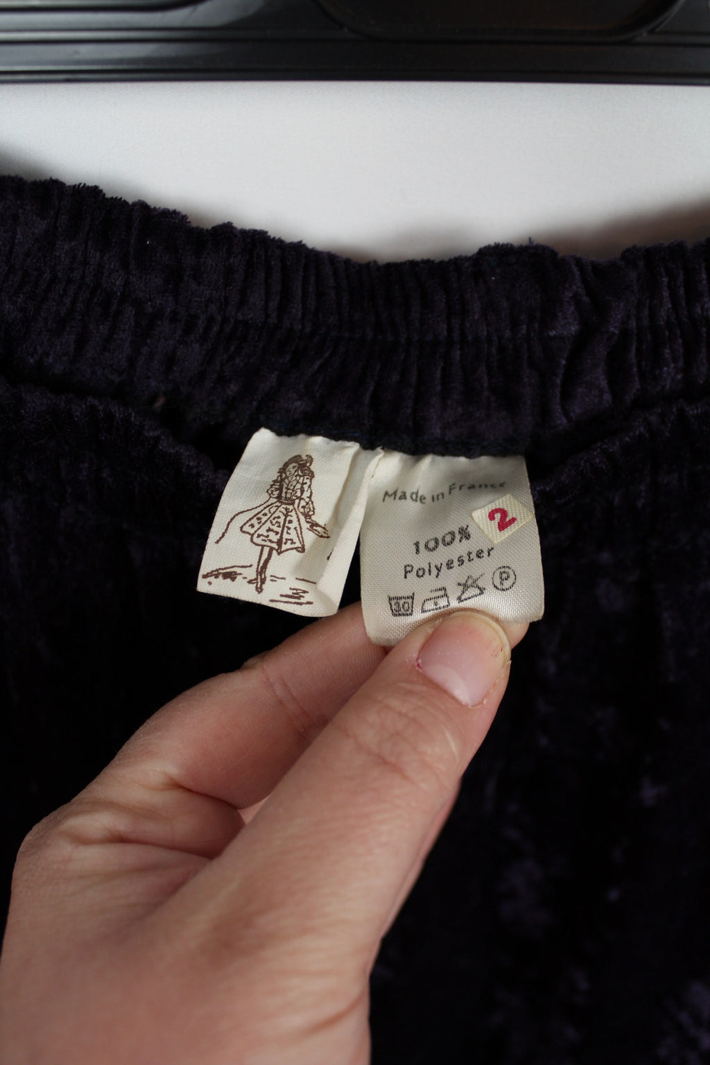 ✨Jupe midi vintage en velours frappé violet prune années 80✨