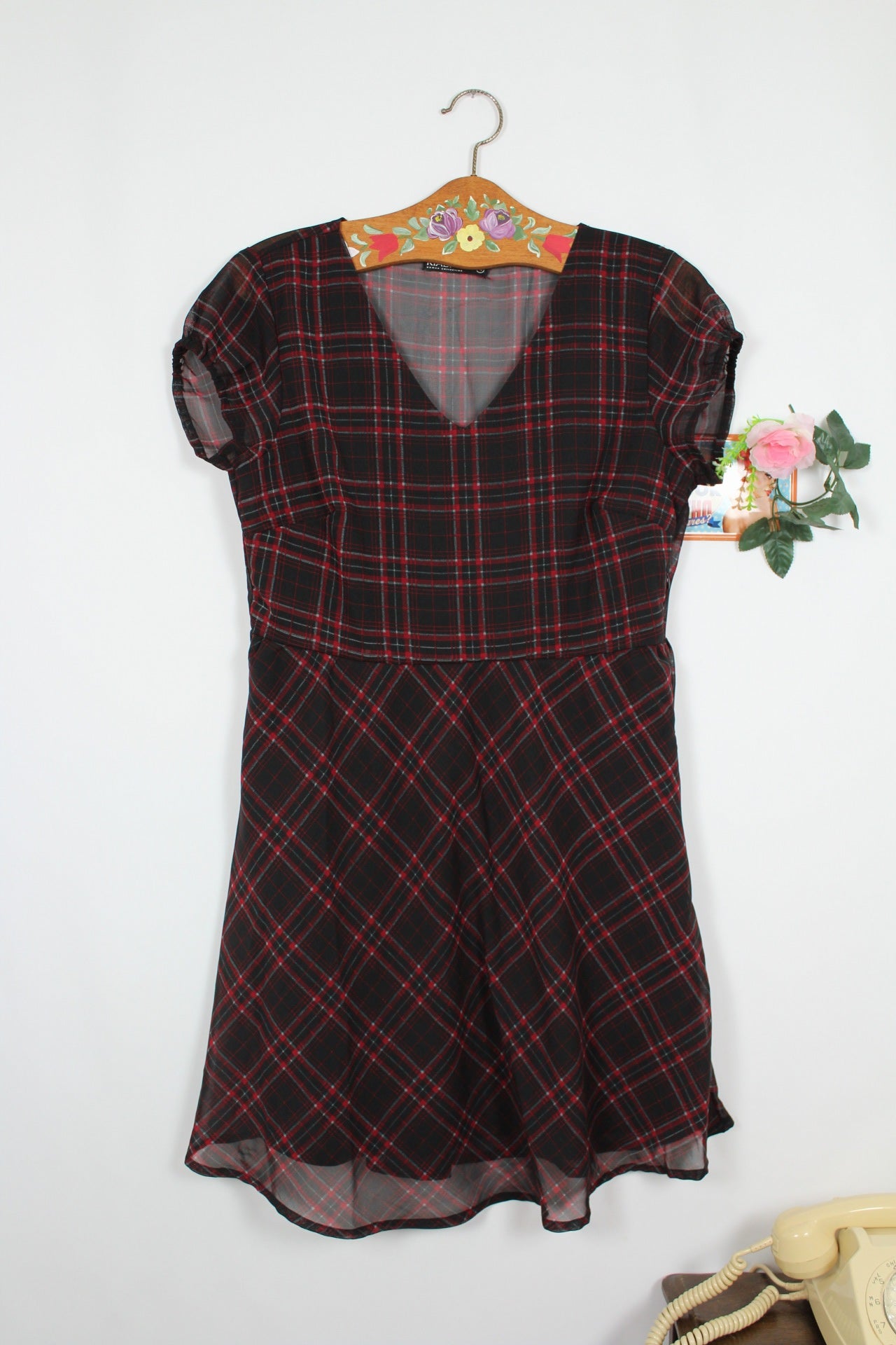 🍒🌸Robe vintage Kiabi 90s/2000s - carreaux pin-up rock & grunge chic - Taille 40🌸🍒